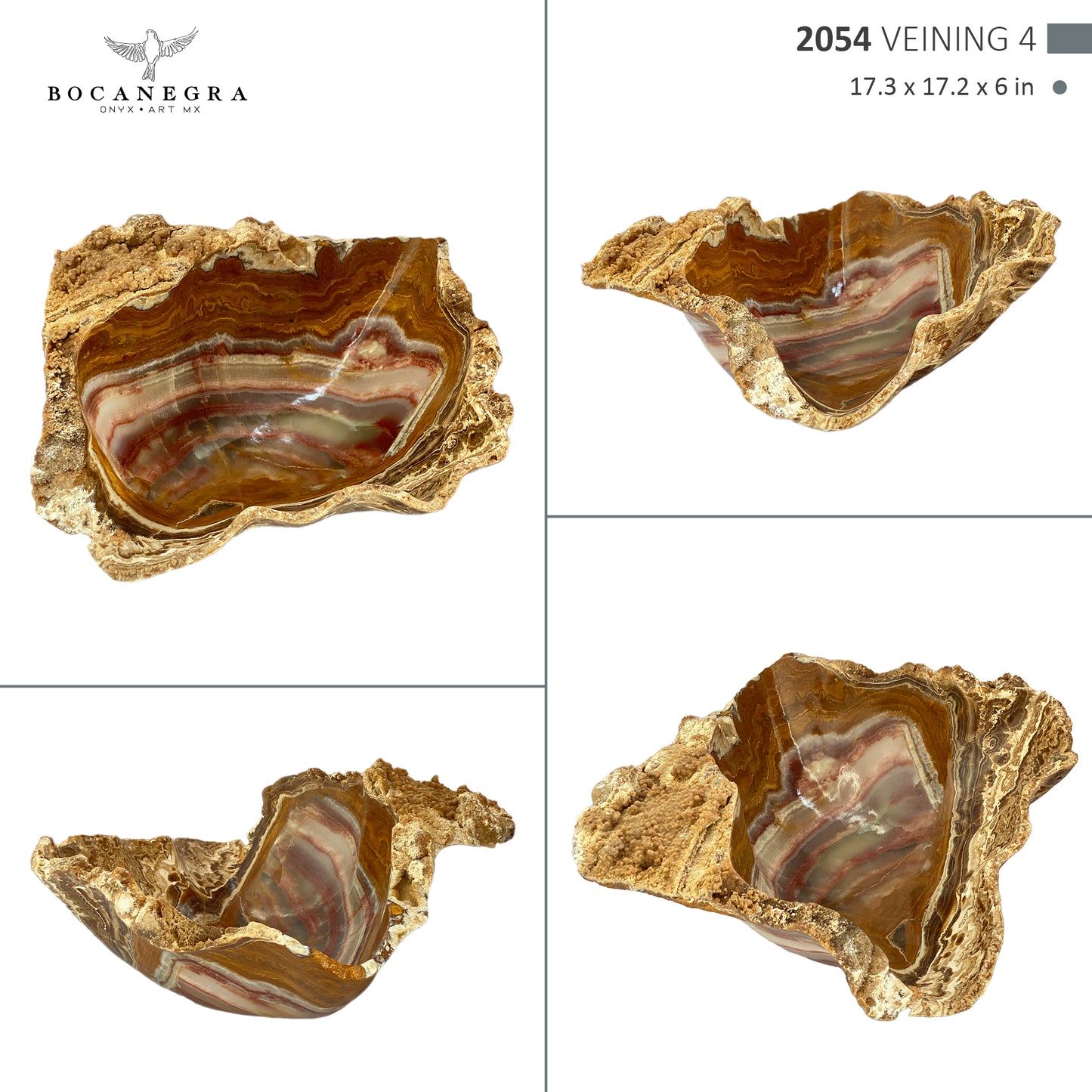 Hand-Carved Onyx Bowl – Elegant Natural Stone Decor