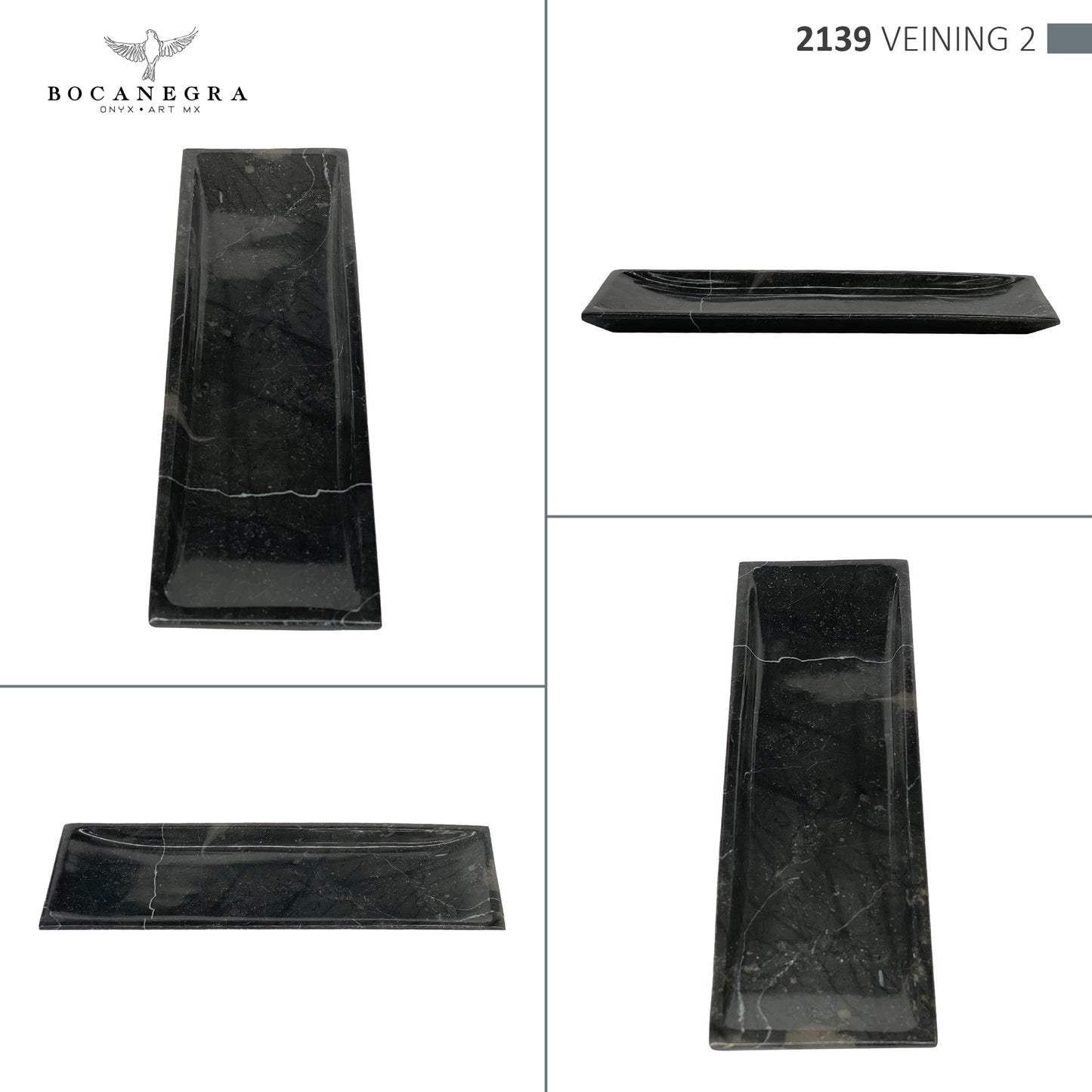 Black Marble Vanity Tray - Rectangular Jewelry tray - Trinket plate