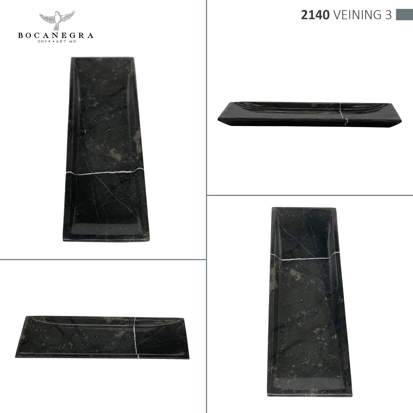 Black Marble Vanity Tray - Rectangular Jewelry tray - Trinket plate