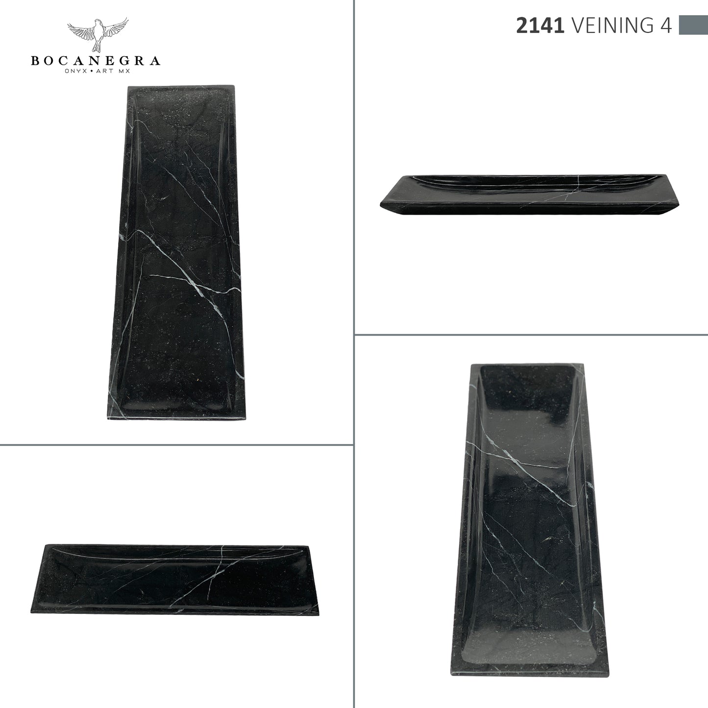 Black Marble Vanity Tray - Rectangular Jewelry tray - Trinket plate