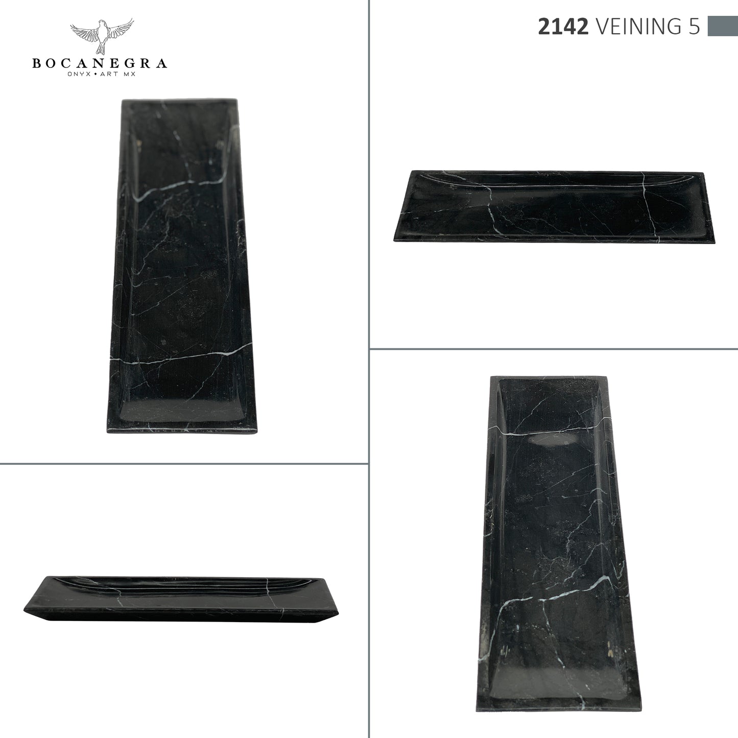 Black Marble Vanity Tray - Rectangular Jewelry tray - Trinket plate