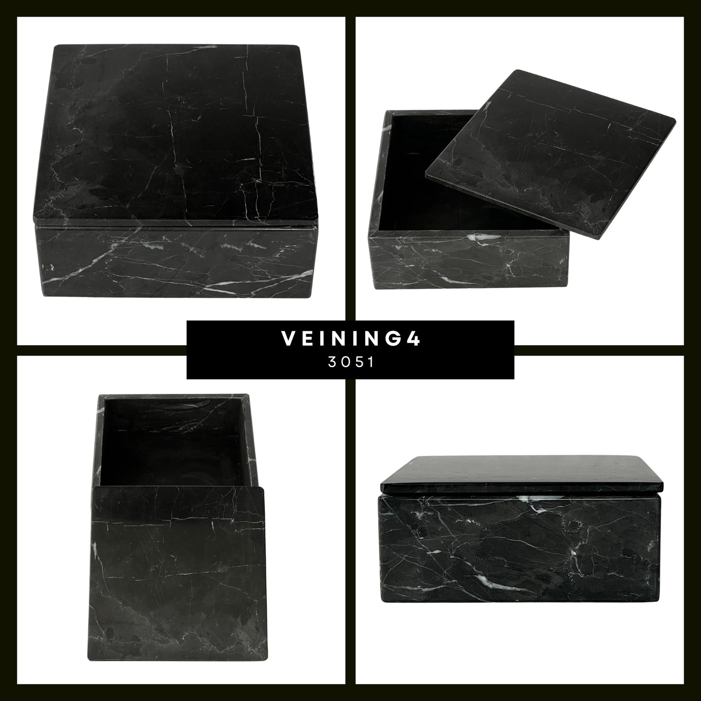 Elegant Squared Marble Stone Jeweler - Timeless Mexican Craftsmanship