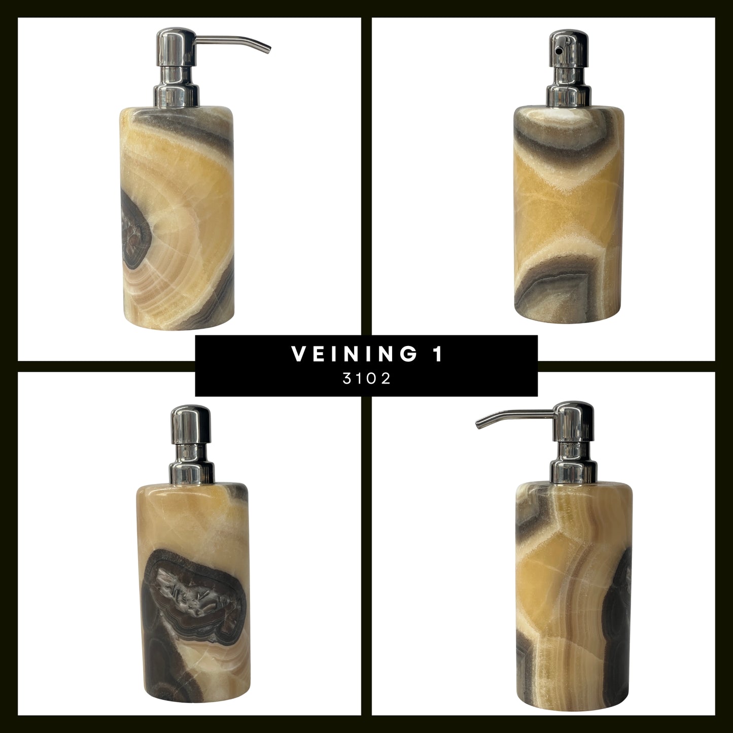 Handmade Onyx Soap Dispenser - Simple Elegance for Your Home