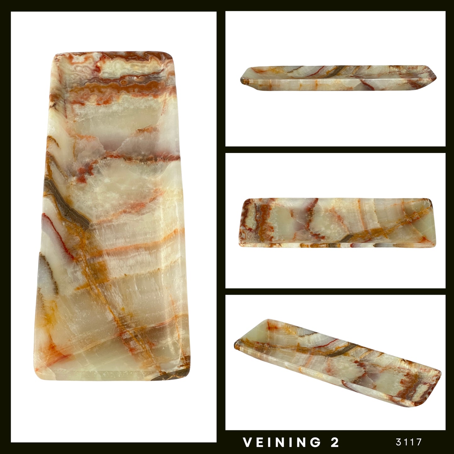 Onyx Stone Vanity Tray, Functional Elegance for Your Home, Rectangular Jewelry tray, Trinket plate