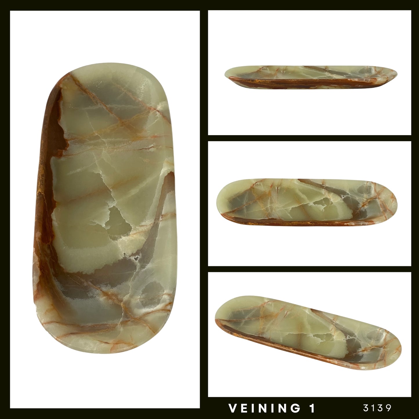 Onyx Stone Vanity Tray, Functional Elegance for Your Home, Oval Jewelry tray, Trinket plate