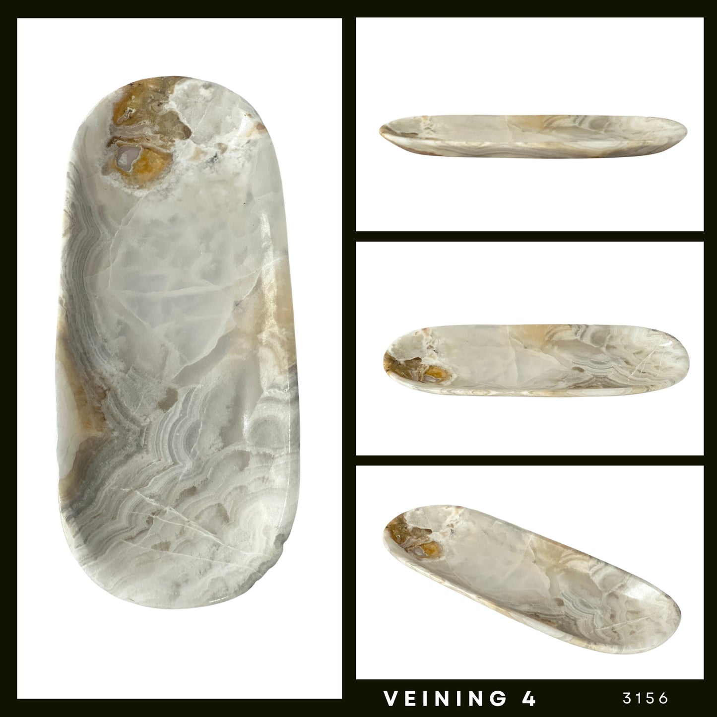 Onyx Stone Vanity Tray, Functional Elegance for Your Home, Oval Jewelry tray, Trinket plate