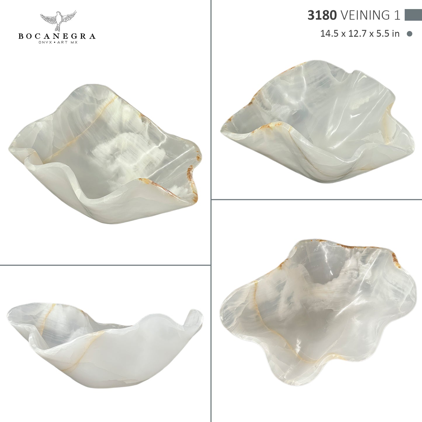 Hand-Carved Onyx Bowl – Elegant Natural Stone Decor