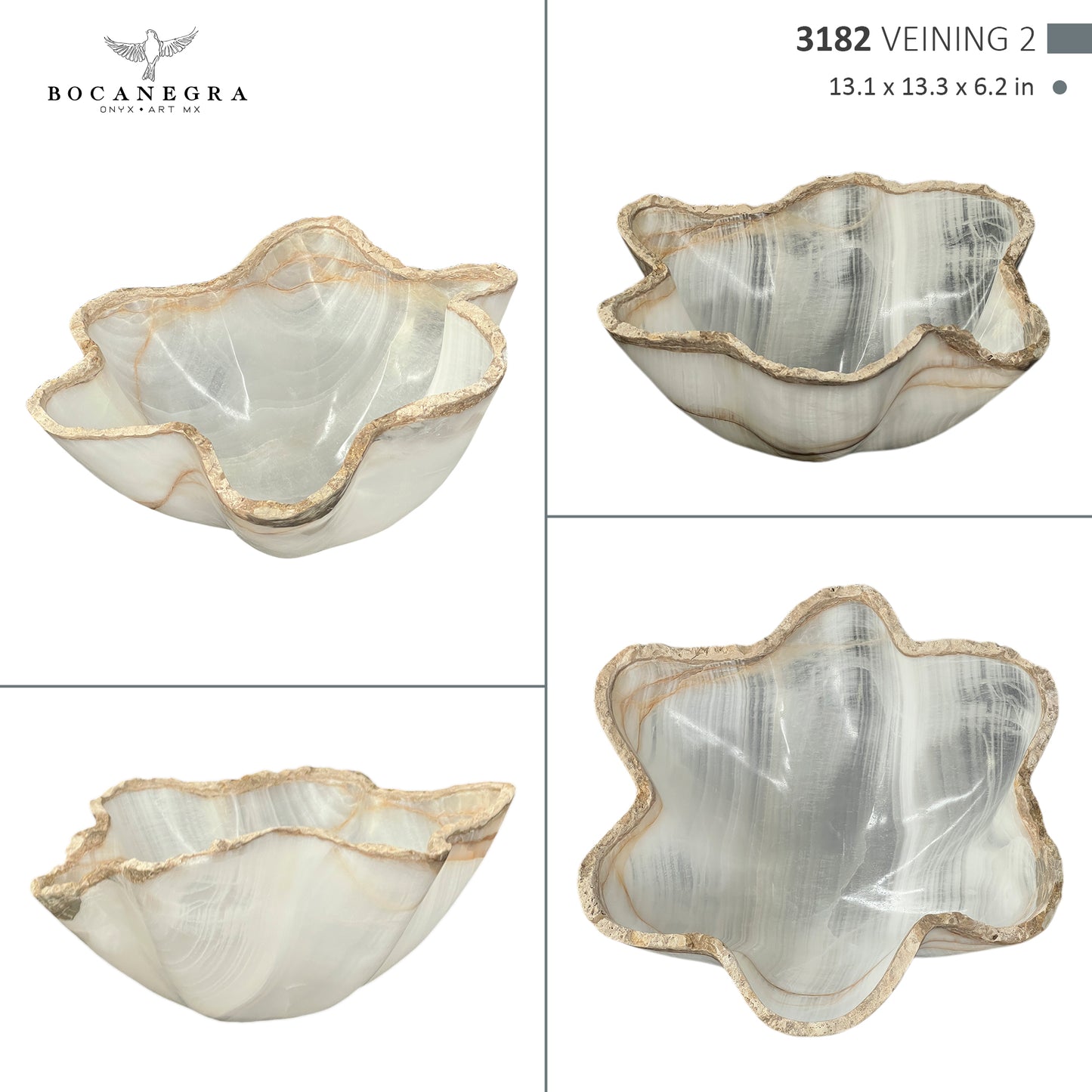 Hand-Carved Onyx Bowl – Elegant Natural Stone Decor