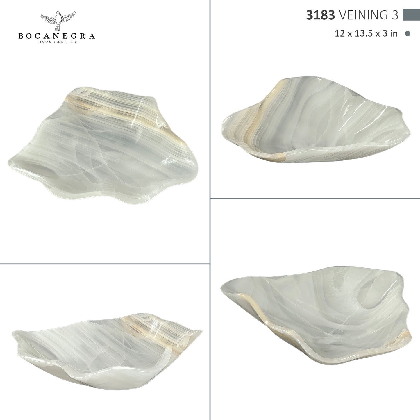 Hand-Carved Onyx Bowl – Elegant Natural Stone Decor