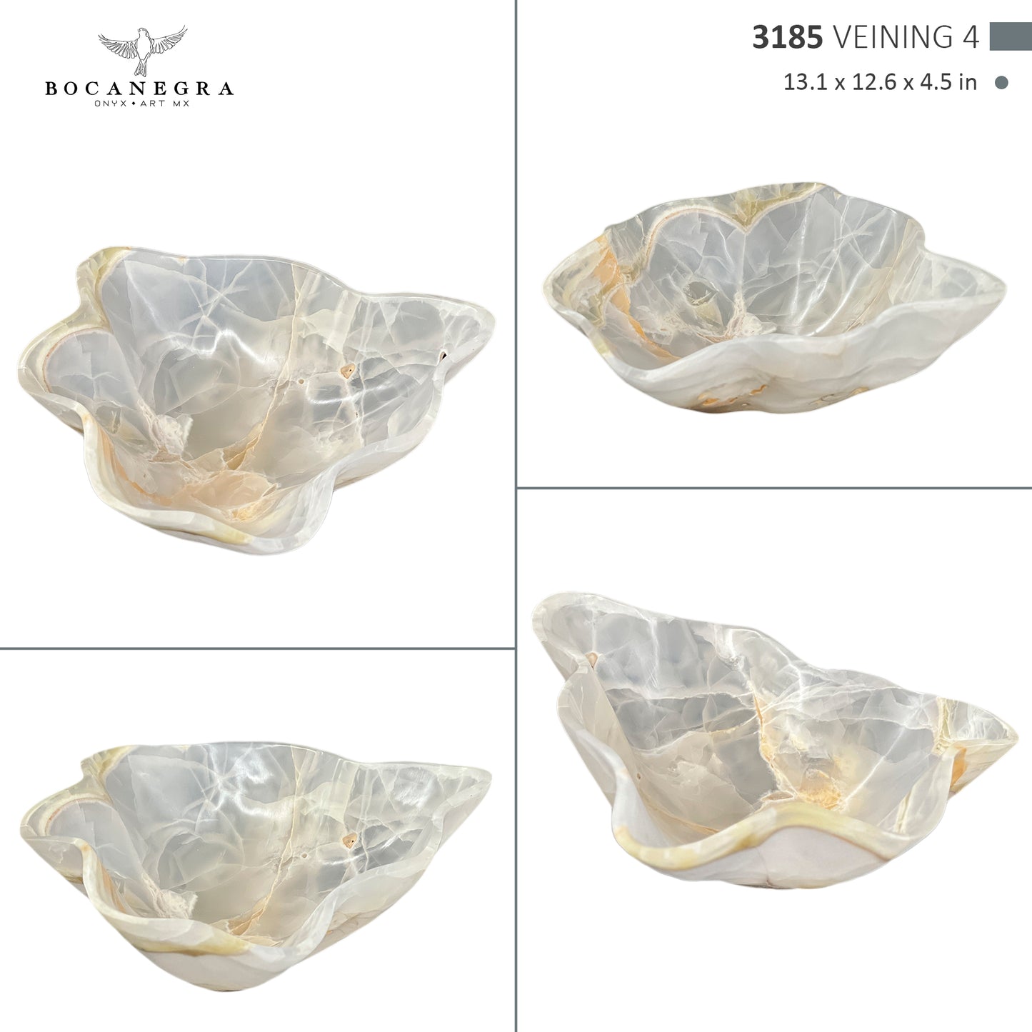 Hand-Carved Onyx Bowl – Elegant Natural Stone Decor