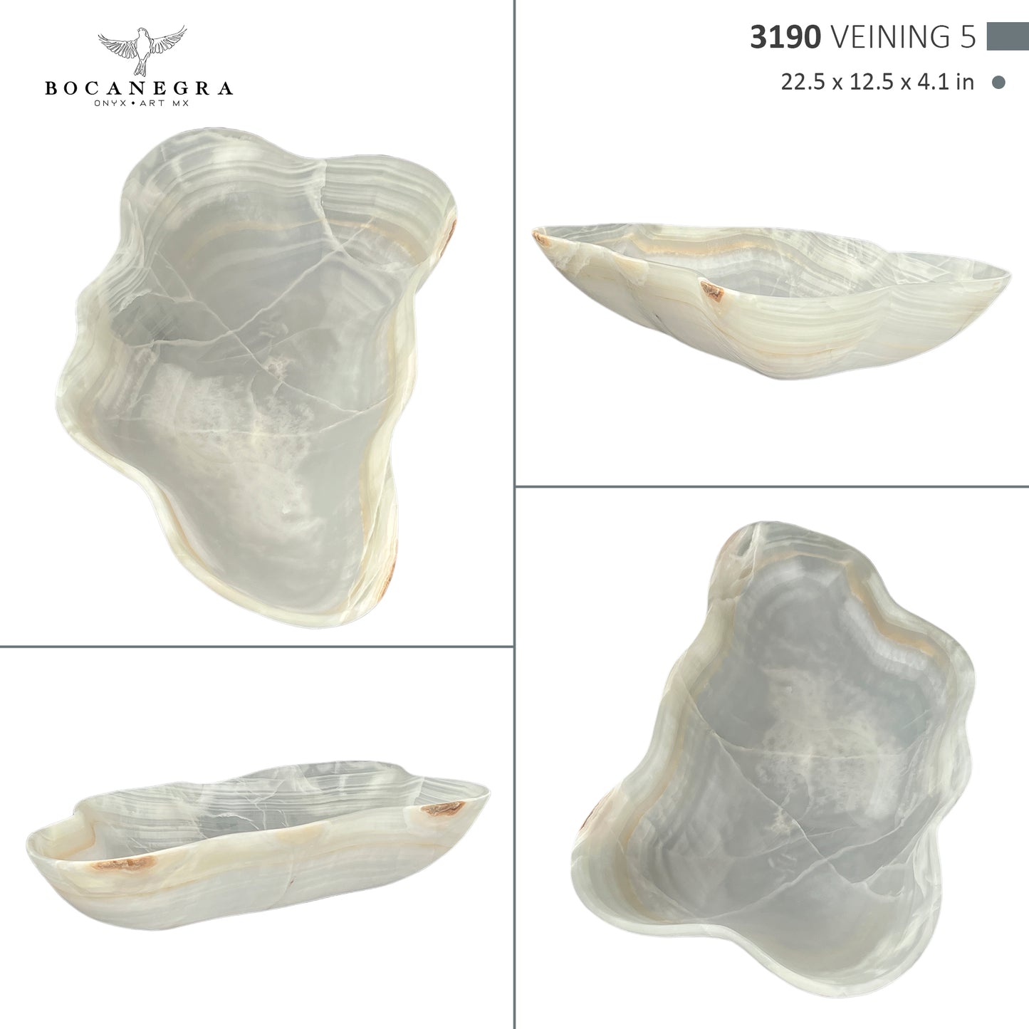 Hand-Carved Onyx Bowl – Elegant Natural Stone Decor