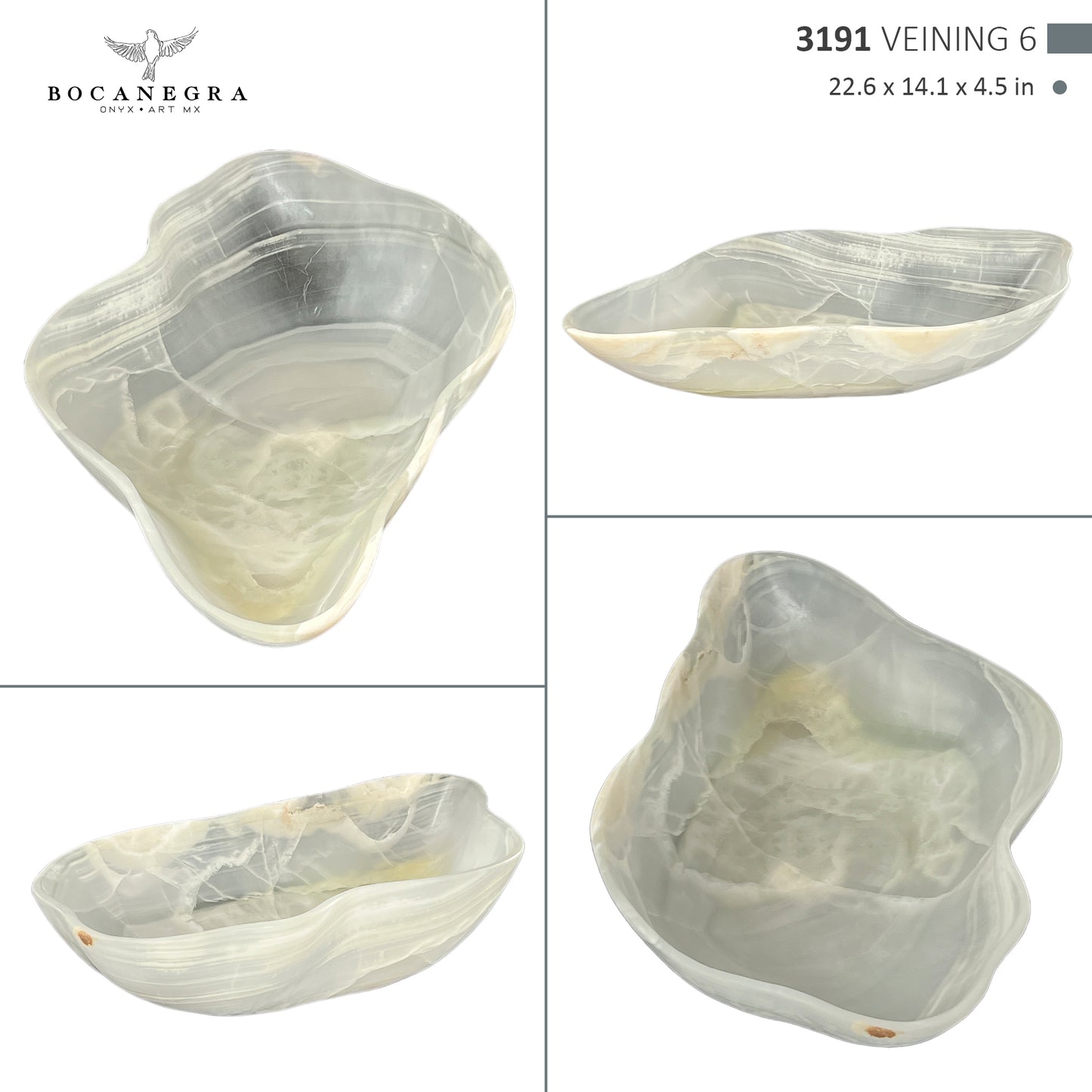 Hand-Carved Onyx Bowl – Elegant Natural Stone Decor