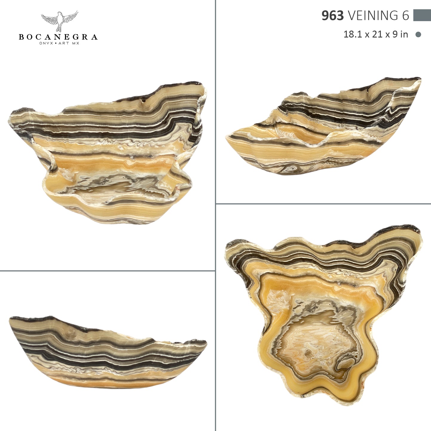 Hand-Carved Onyx Bowl – Elegant Natural Stone Decor