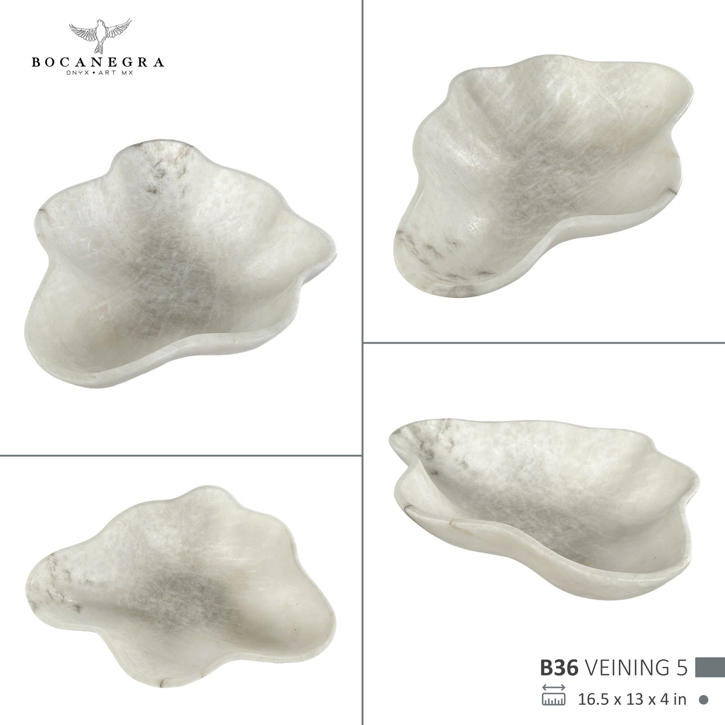 Hand-Carved White Onyx Bowl – Elegant Natural Stone Decor