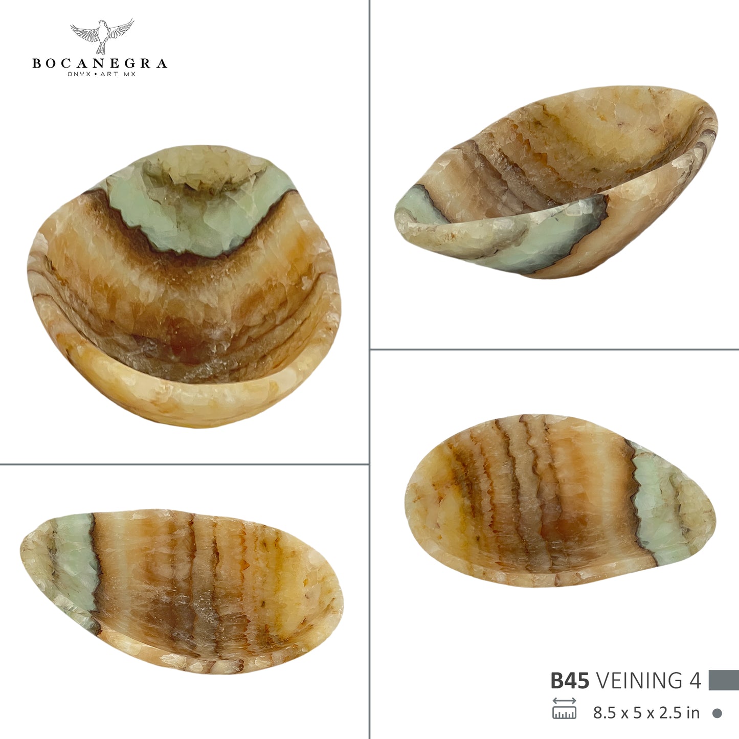 Hand-Carved Onyx Bowl – Elegant Natural Stone Decor