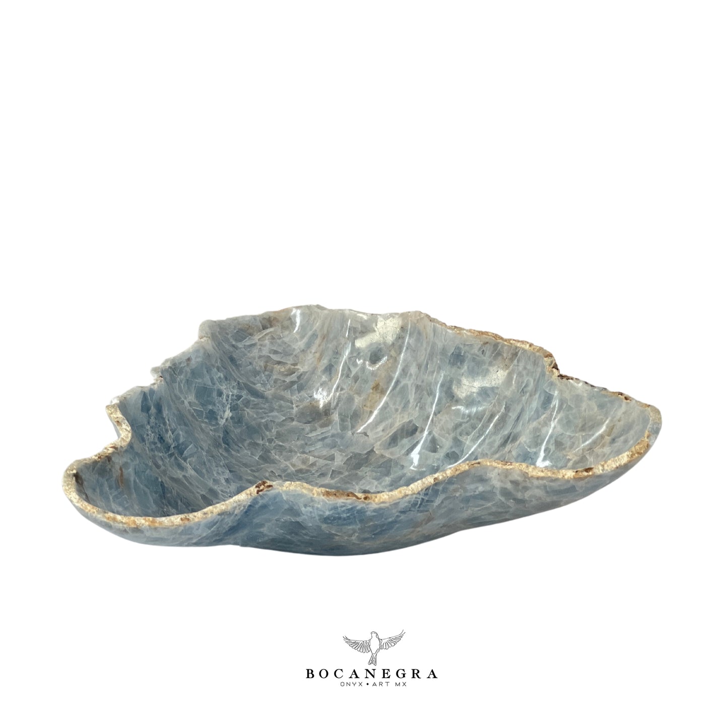 Blue Onyx Decorative Bowl - Centerpiece - Fruit Platter - Elegant Onyx Bowl - Handcrafted Beauty for Your Home