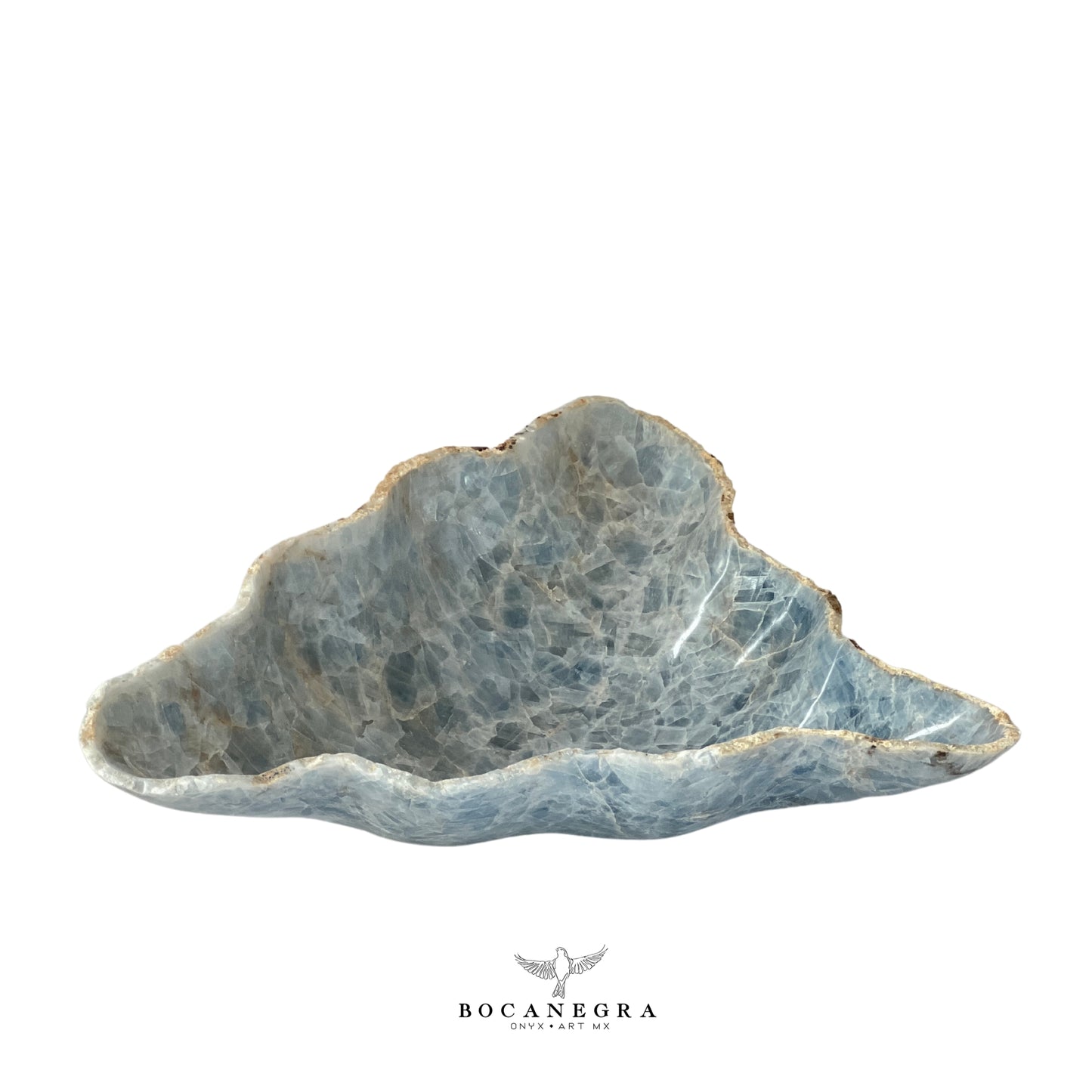 Blue Onyx Decorative Bowl - Centerpiece - Fruit Platter - Elegant Onyx Bowl - Handcrafted Beauty for Your Home