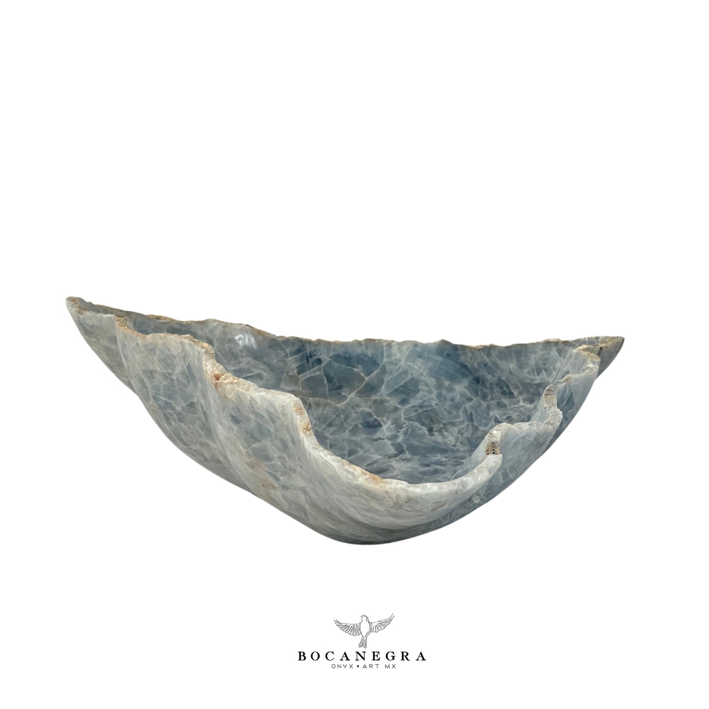 Blue Onyx Decorative Bowl - Centerpiece - Fruit Platter - Elegant Onyx Bowl - Handcrafted Beauty for Your Home