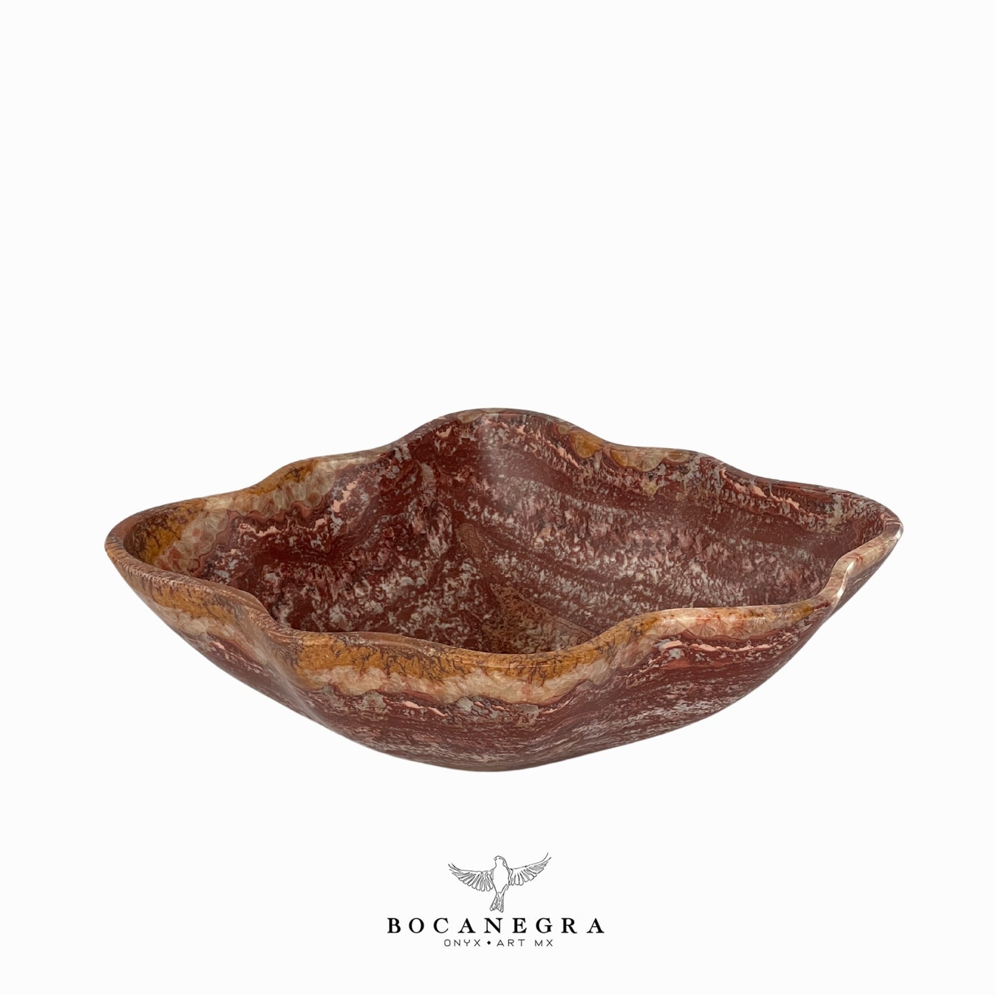 Burgundy Onyx Decorative Bowl - Centerpiece - Fruit Platter - Elegant Onyx Bowl - Handcrafted Beauty for Your Home