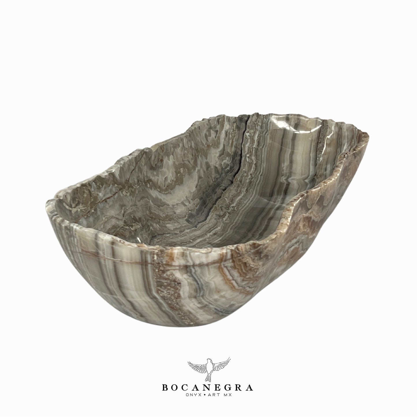 Gray Onyx Decorative Bowl - Centerpiece - Fruit Platter - Elegant Onyx Bowl - Handcrafted Beauty for Your Home