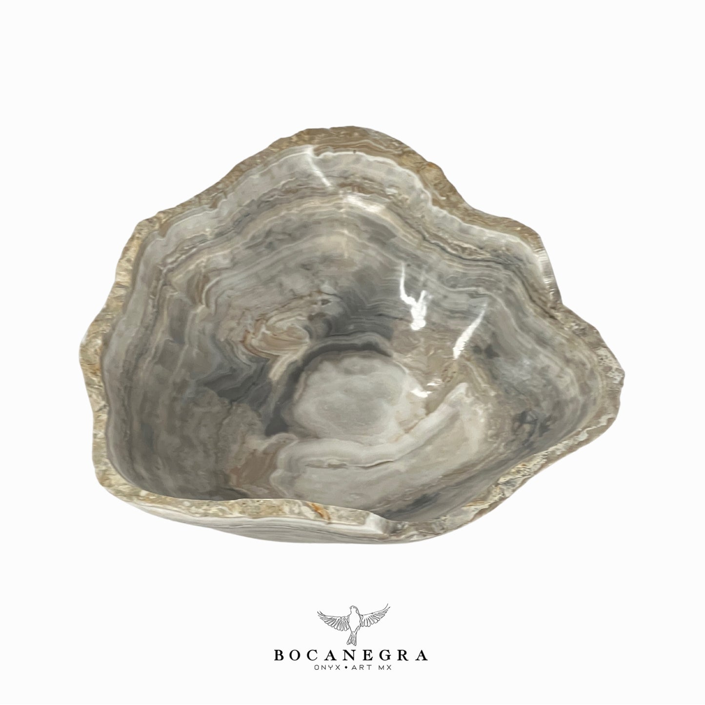 Gray Onyx Decorative Bowl - Centerpiece - Fruit Platter - Elegant Onyx Bowl - Handcrafted Beauty for Your Home