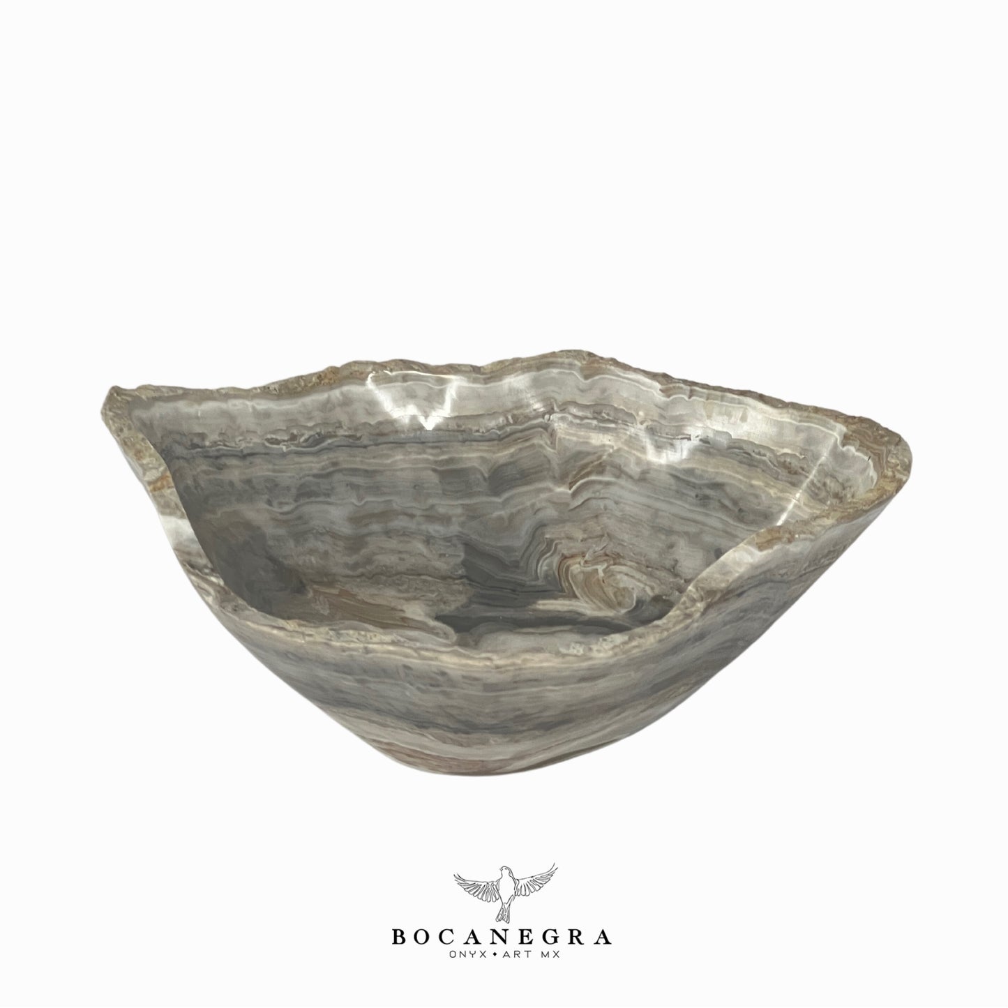 Gray Onyx Decorative Bowl - Centerpiece - Fruit Platter - Elegant Onyx Bowl - Handcrafted Beauty for Your Home