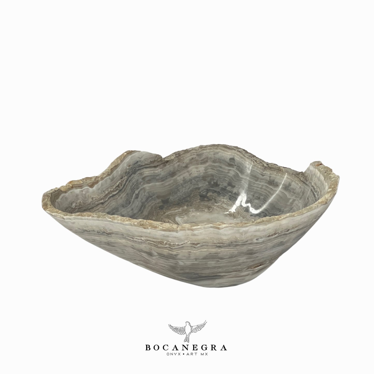 Gray Onyx Decorative Bowl - Centerpiece - Fruit Platter - Elegant Onyx Bowl - Handcrafted Beauty for Your Home
