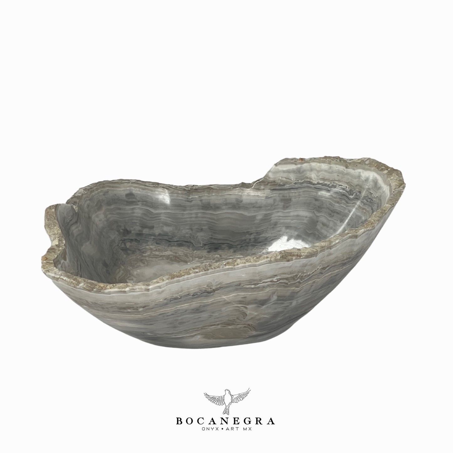 Gray Onyx Decorative Bowl - Centerpiece - Fruit Platter - Elegant Onyx Bowl - Handcrafted Beauty for Your Home