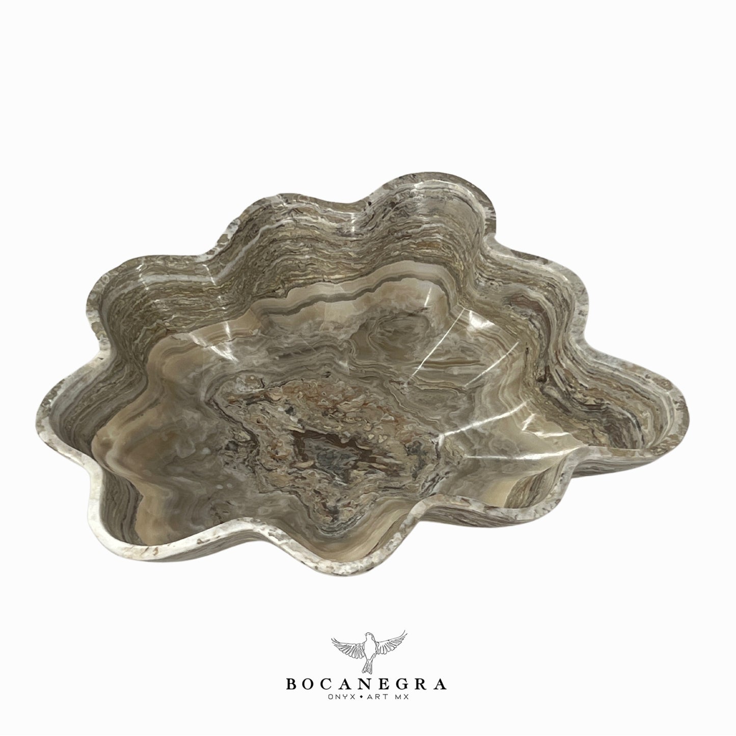 Gray Onyx Decorative Bowl - Centerpiece - Fruit Platter - Elegant Onyx Bowl - Handcrafted Beauty for Your Home
