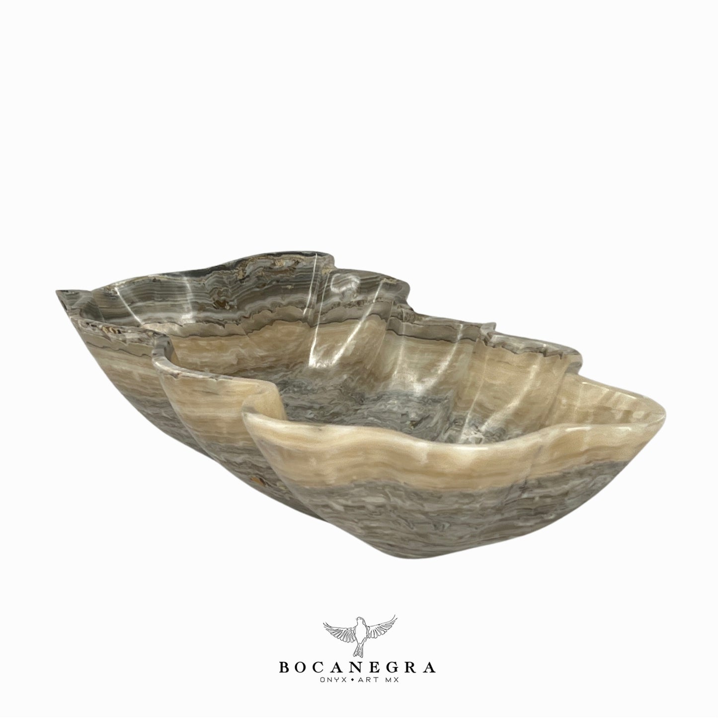 Gray Onyx Decorative Bowl - Centerpiece - Fruit Platter - Elegant Onyx Bowl - Handcrafted Beauty for Your Home