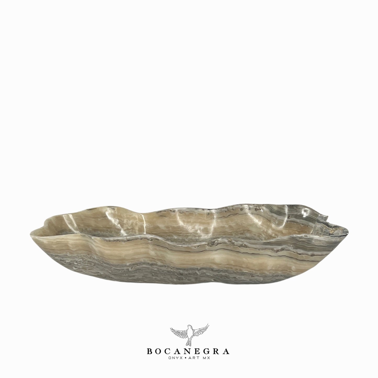 Gray Onyx Decorative Bowl - Centerpiece - Fruit Platter - Elegant Onyx Bowl - Handcrafted Beauty for Your Home