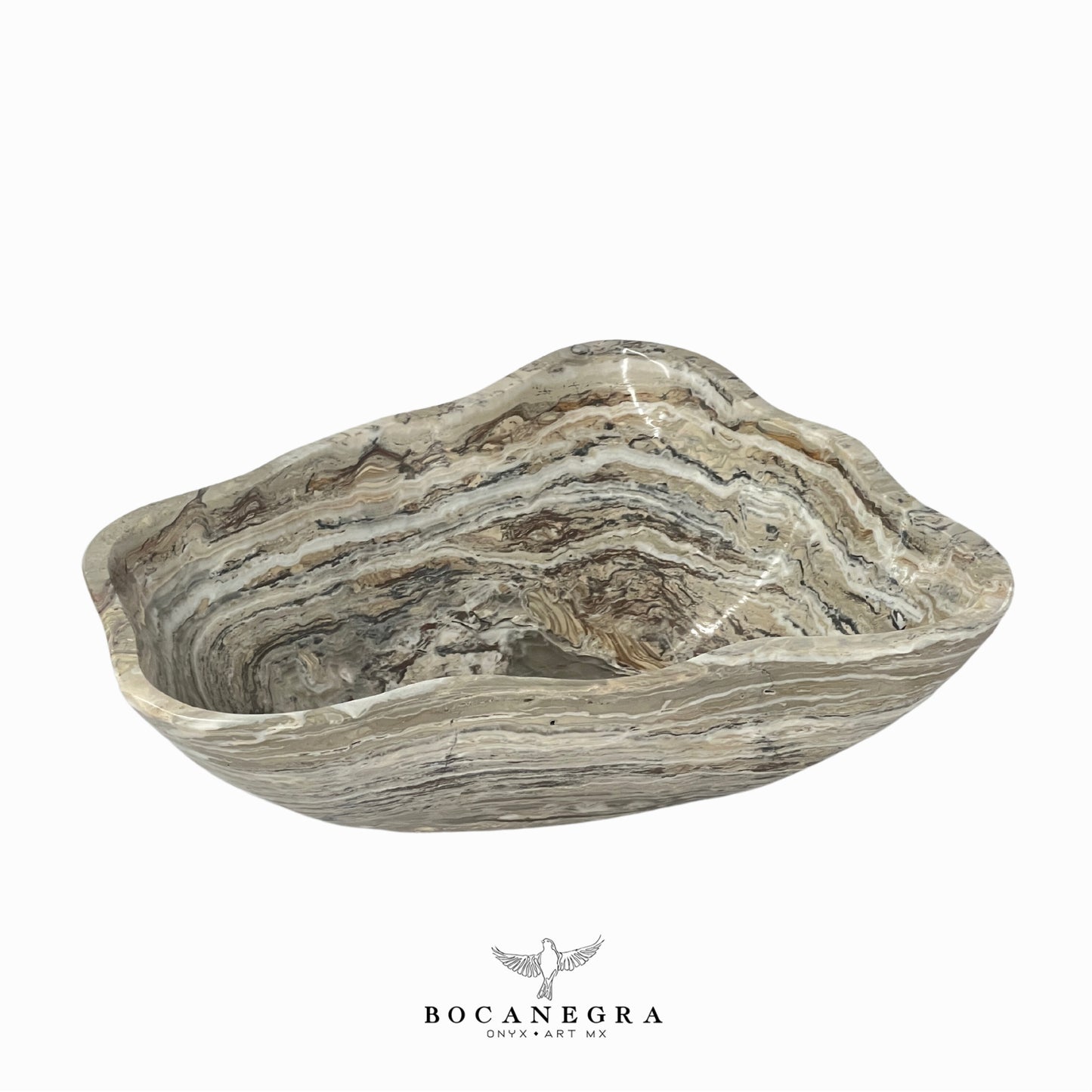 Gray Onyx Decorative Bowl - Centerpiece - Fruit Platter - Elegant Onyx Bowl - Handcrafted Beauty for Your Home