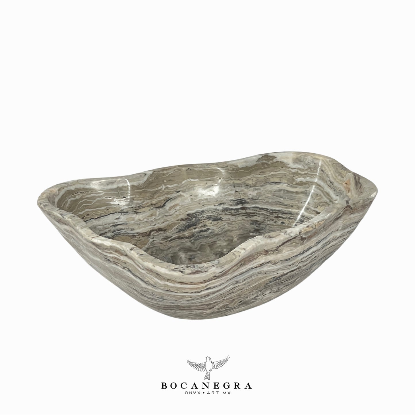 Gray Onyx Decorative Bowl - Centerpiece - Fruit Platter - Elegant Onyx Bowl - Handcrafted Beauty for Your Home