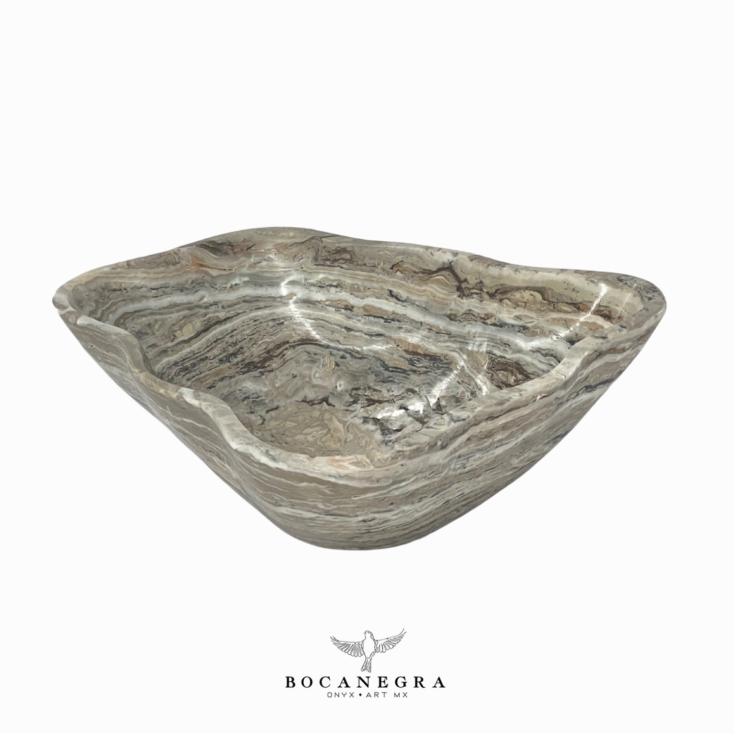 Gray Onyx Decorative Bowl - Centerpiece - Fruit Platter - Elegant Onyx Bowl - Handcrafted Beauty for Your Home