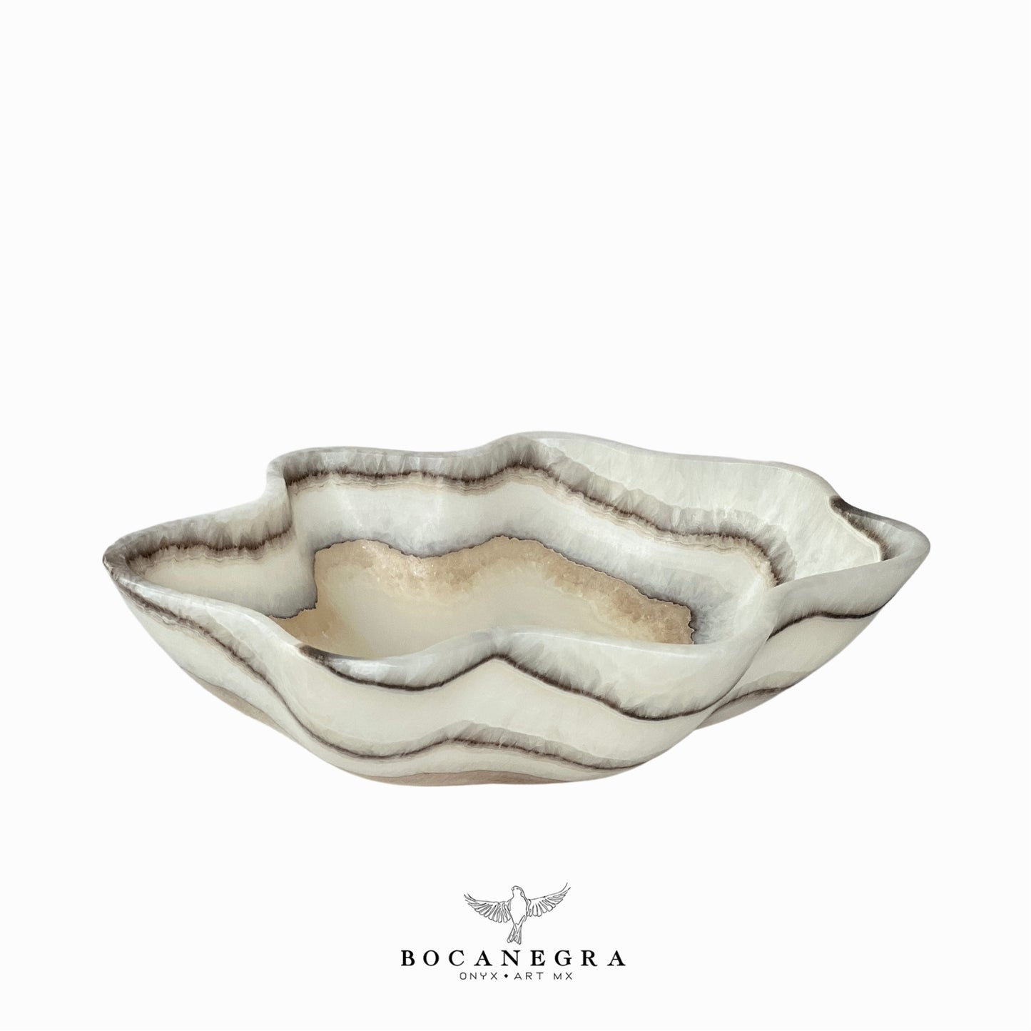 White Onyx Decorative Bowl - Centerpiece - Fruit Platter - Elegant Onyx Bowl - Handcrafted Beauty for Your Home