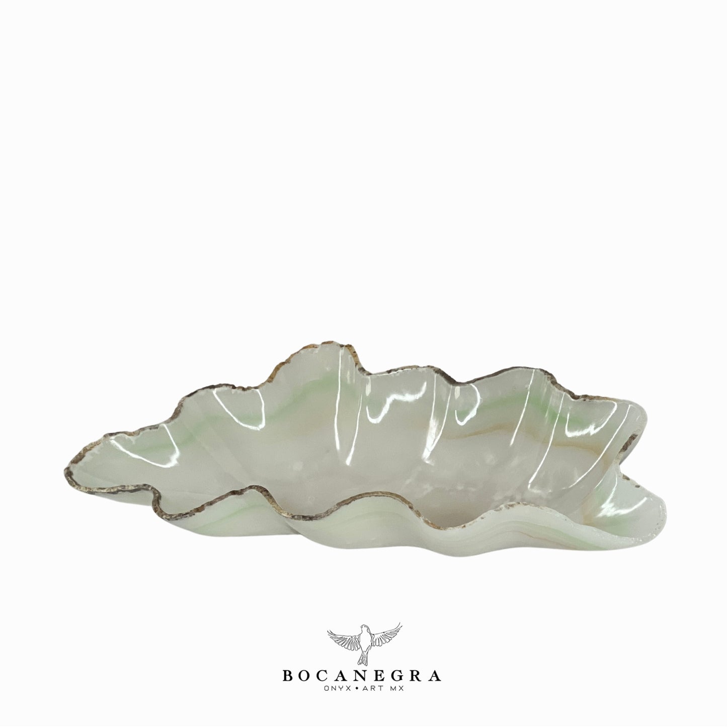 White & Green Onyx Decorative Bowl - Centerpiece - Fruit Platter - Elegant Onyx Bowl - Handcrafted Beauty for Your Home