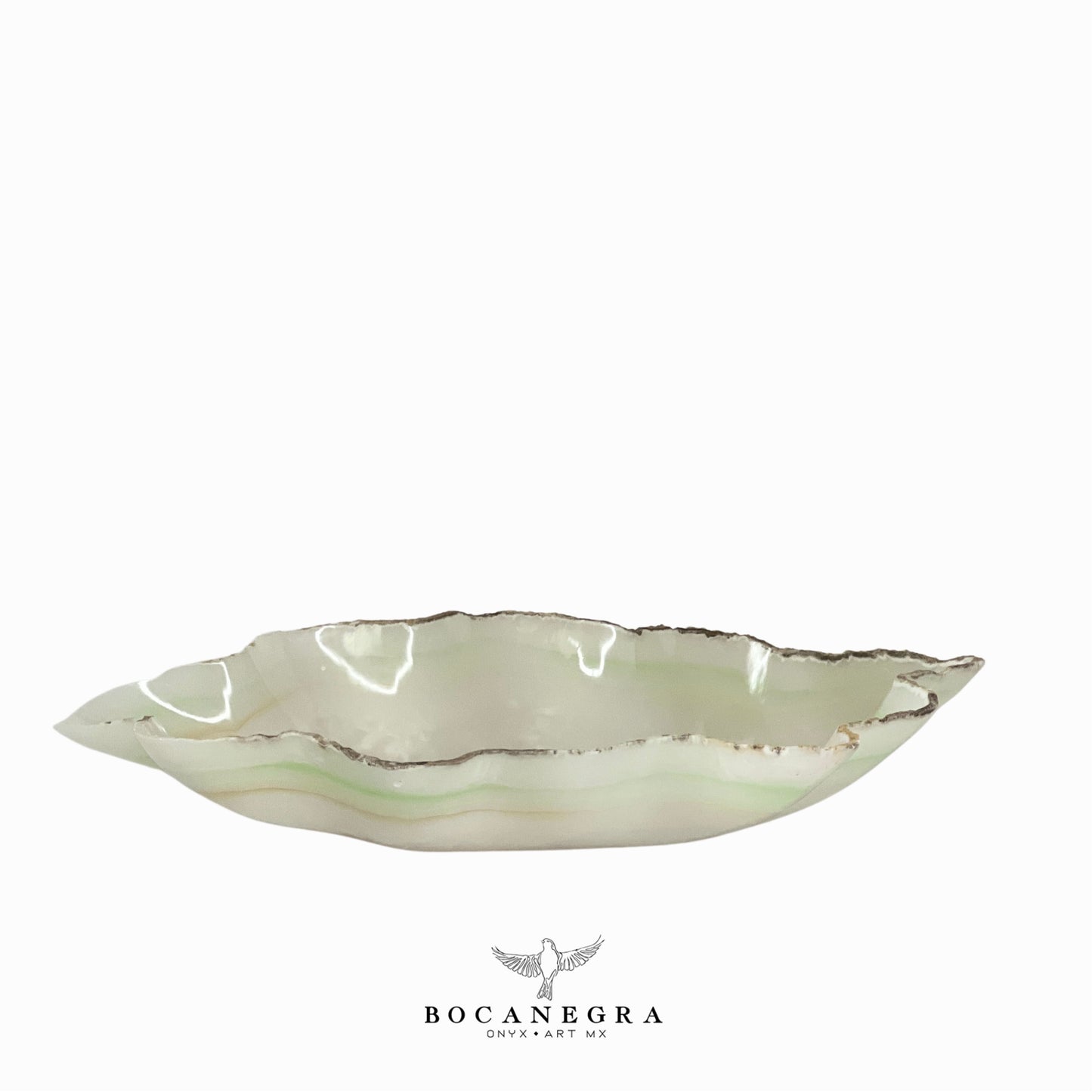 White & Green Onyx Decorative Bowl - Centerpiece - Fruit Platter - Elegant Onyx Bowl - Handcrafted Beauty for Your Home