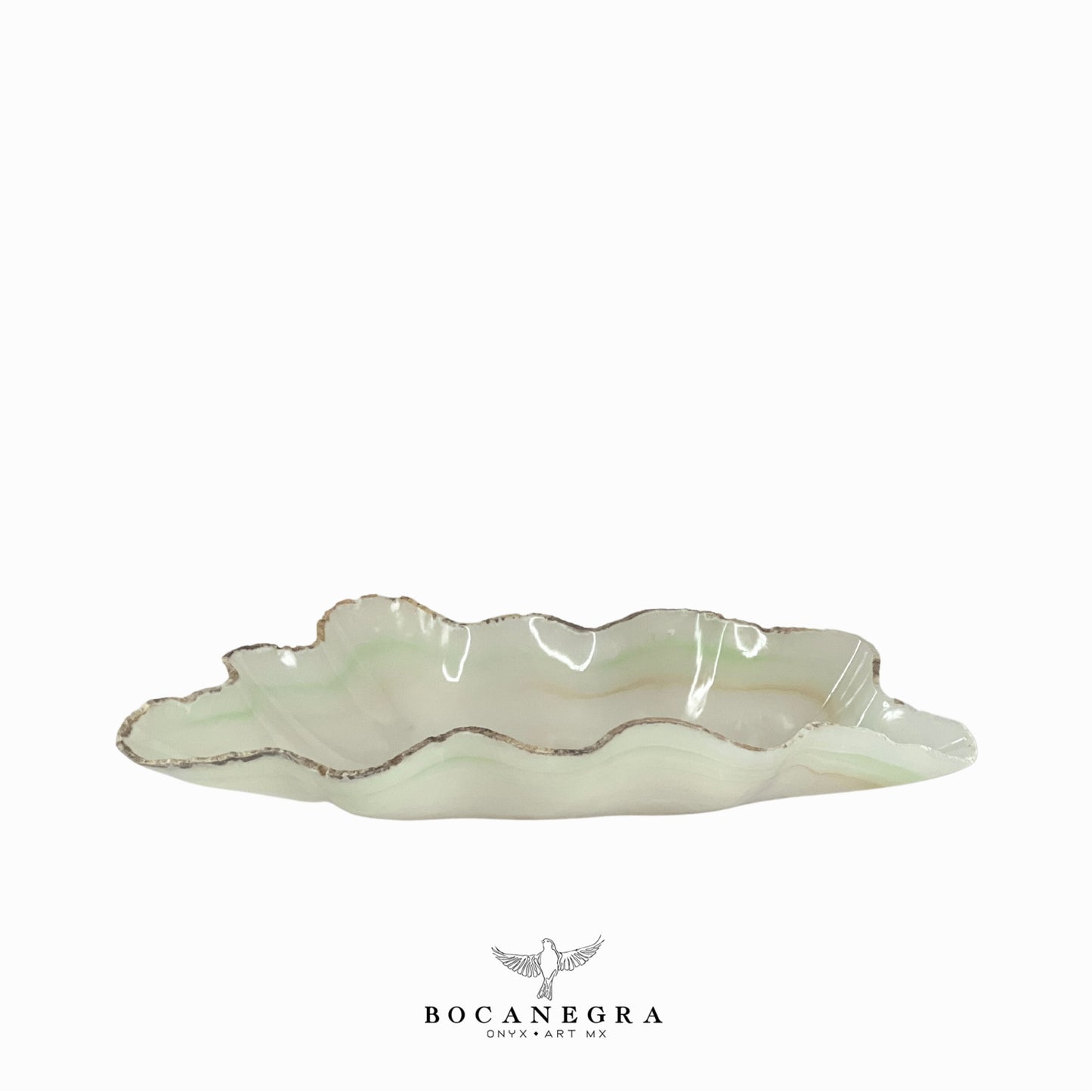 White & Green Onyx Decorative Bowl - Centerpiece - Fruit Platter - Elegant Onyx Bowl - Handcrafted Beauty for Your Home
