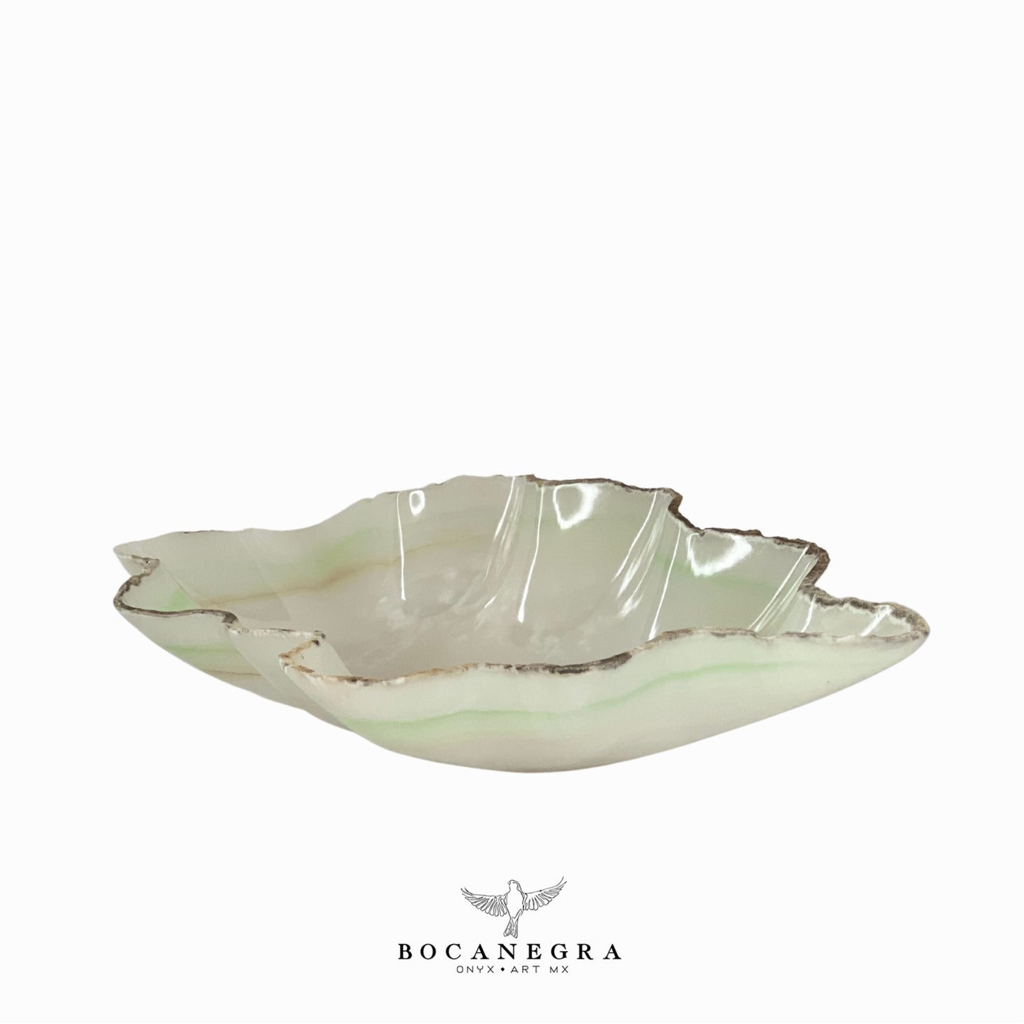 White & Green Onyx Decorative Bowl - Centerpiece - Fruit Platter - Elegant Onyx Bowl - Handcrafted Beauty for Your Home
