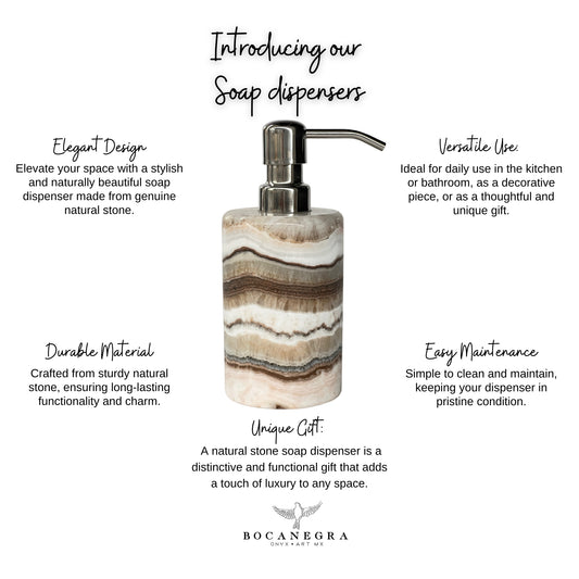 Handmade Natural Stone Soap Dispenser - Simple Elegance for Your Home