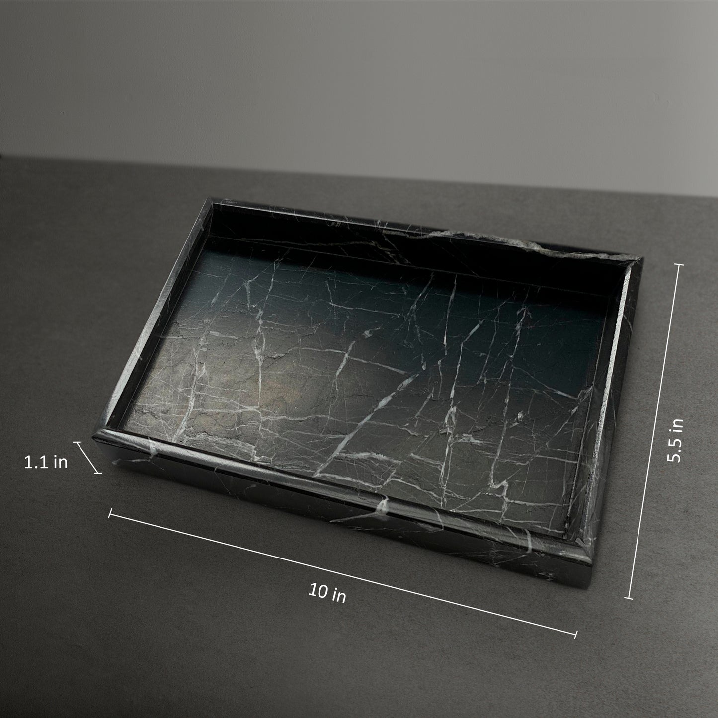 Hand-Carved Marble Vanity Tray – Luxurious Natural Stone Accent