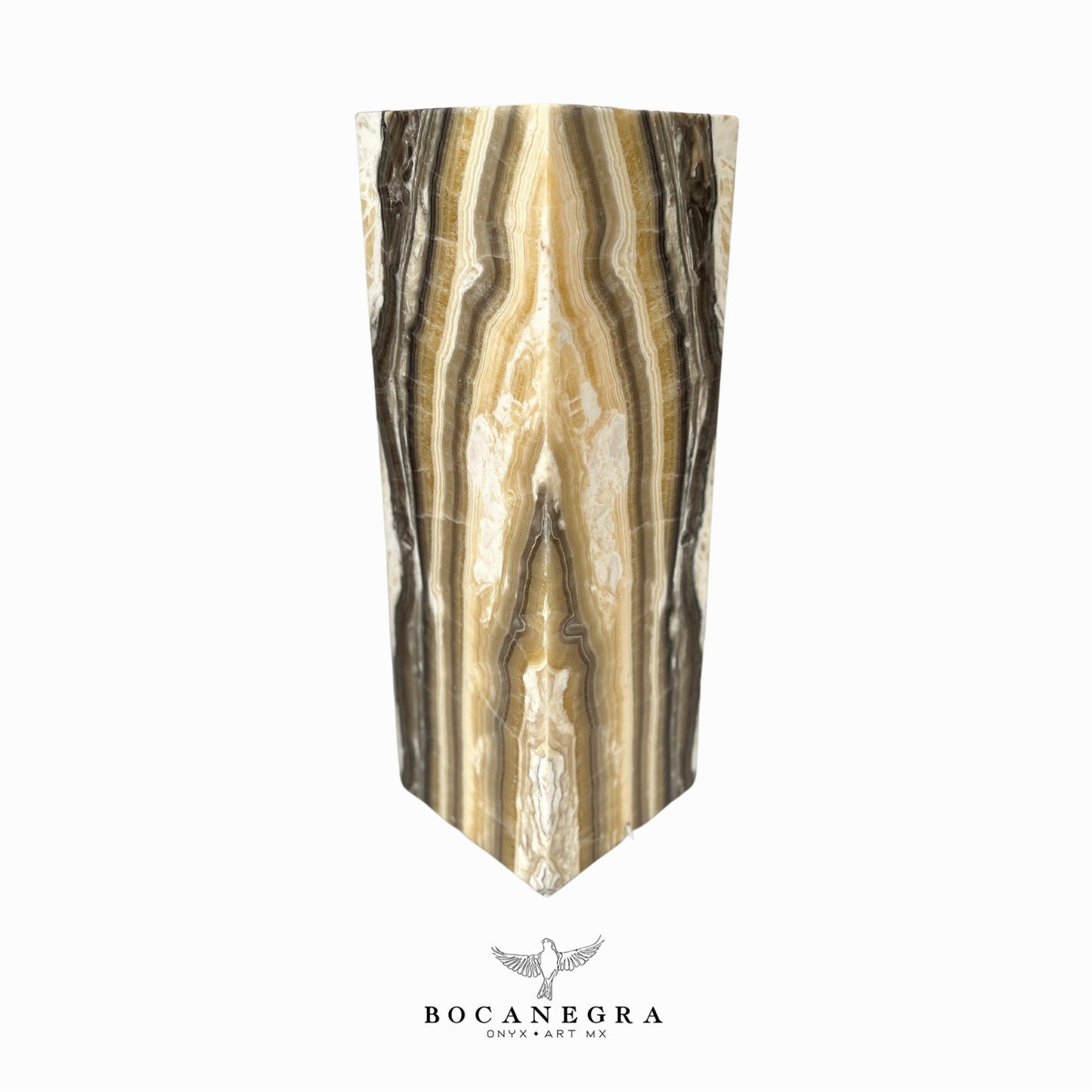 Beige & Black Onyx Stone Lamp - Table Lamp - Home Decor