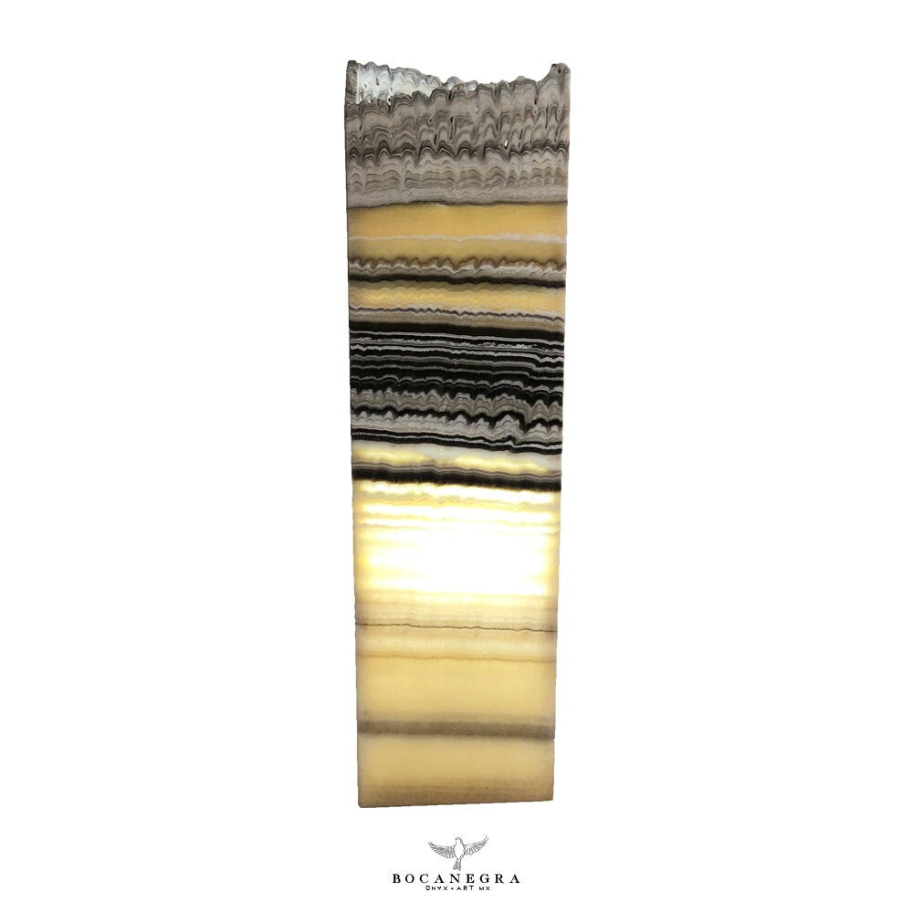 Black & Gold Onyx Stone Lamp - Table Lamp - Home Decor