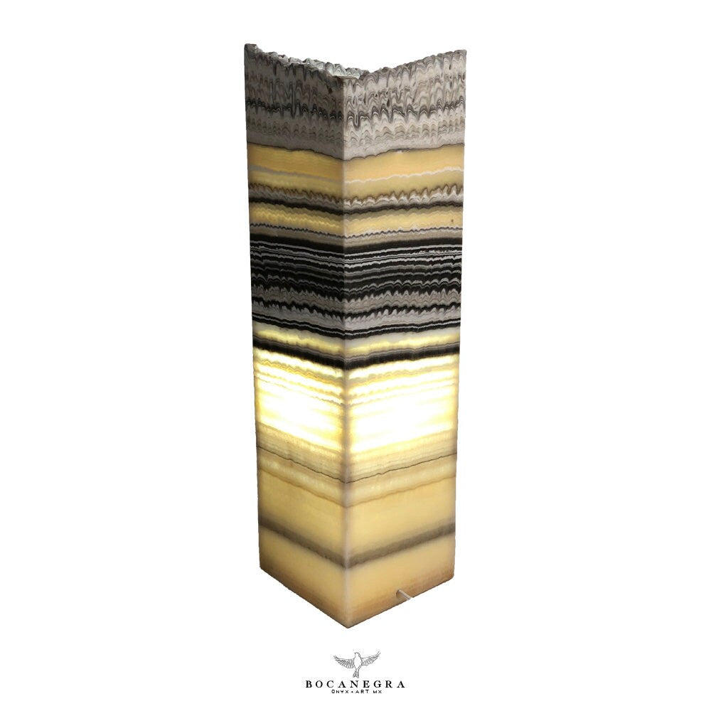 Black & Gold Onyx Stone Lamp - Table Lamp - Home Decor