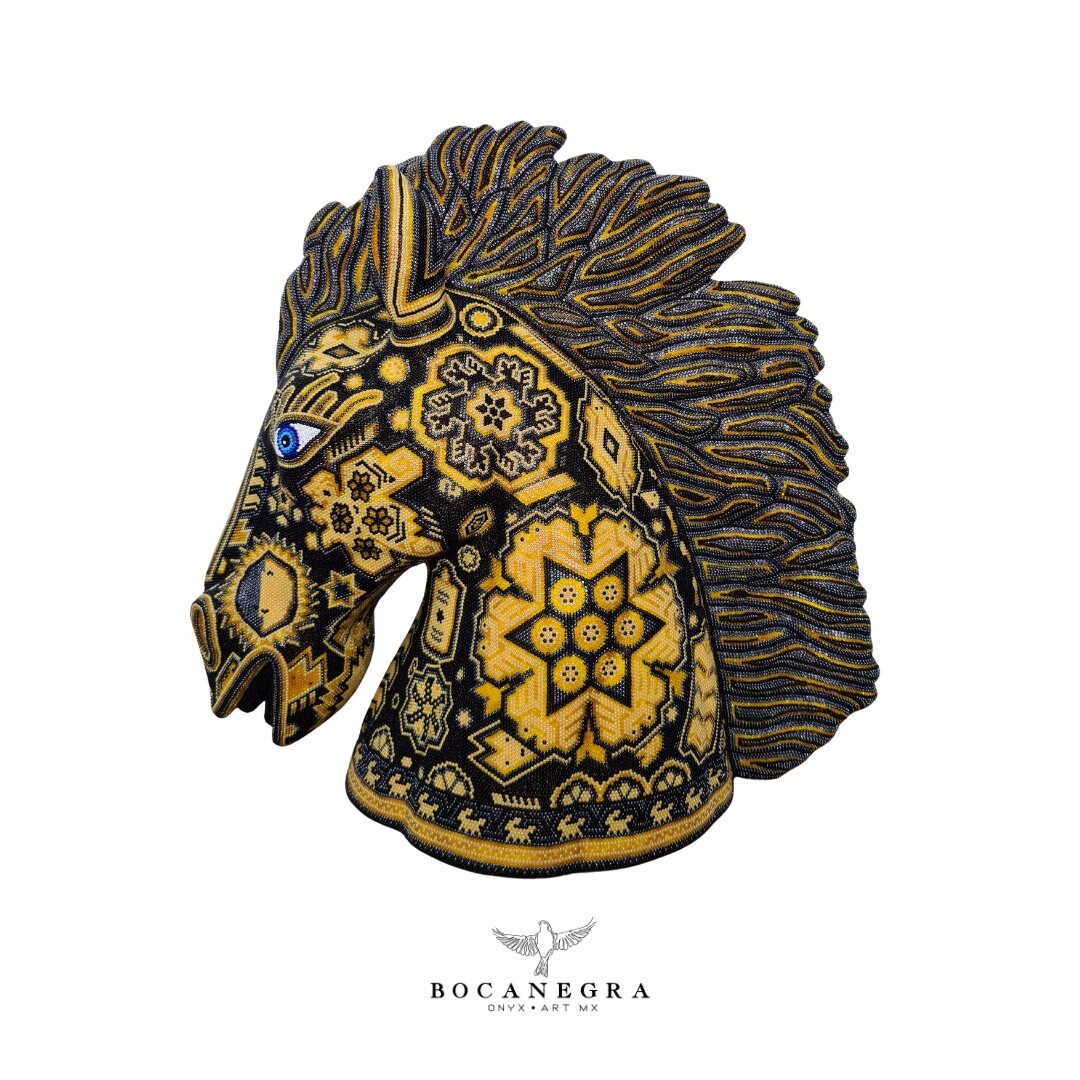 Huichol Art Horse - Beadwork sculpture - Handcrafted Horse - Handmade - Folk Art