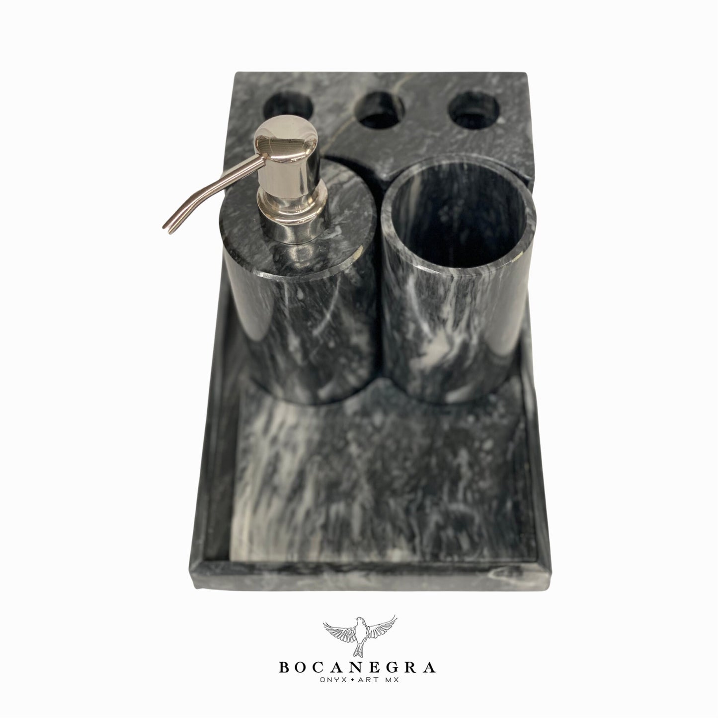 Gray Marble Soap Soap Dispenser Set | Soap Pump | Beauty & Care