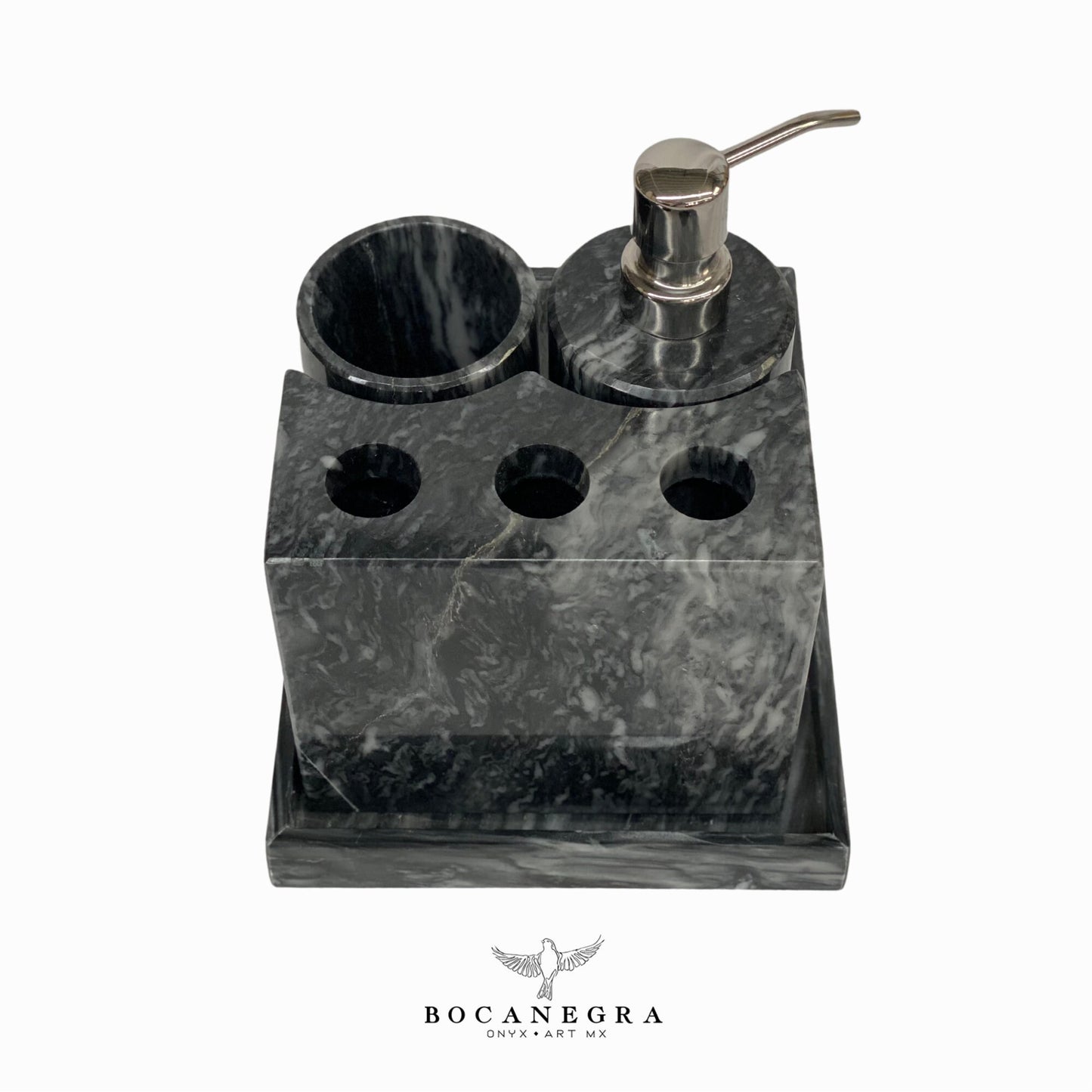 Gray Marble Soap Soap Dispenser Set | Soap Pump | Beauty & Care
