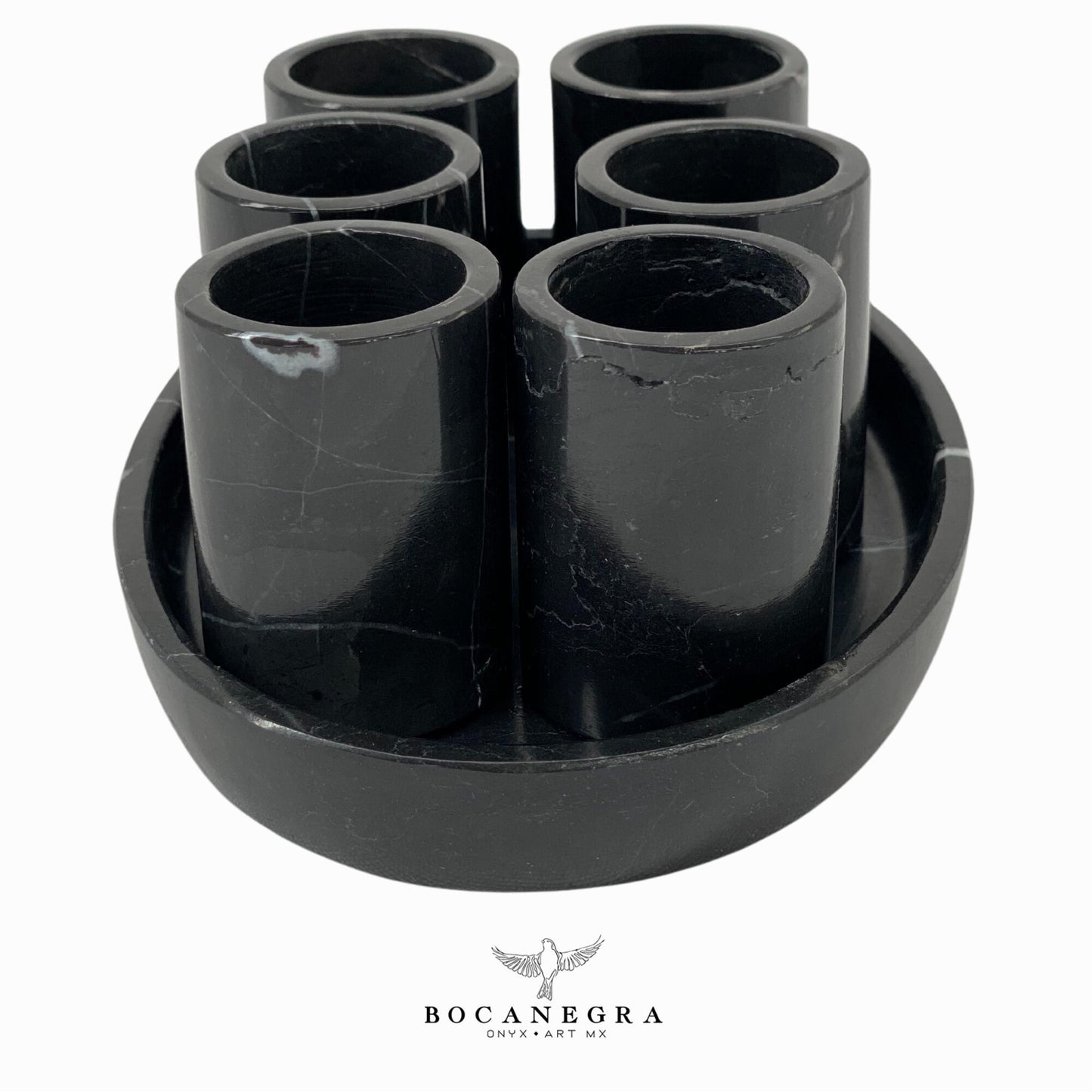 Black Marble Tequila Shots - Hand carved shot - (Set of 6)