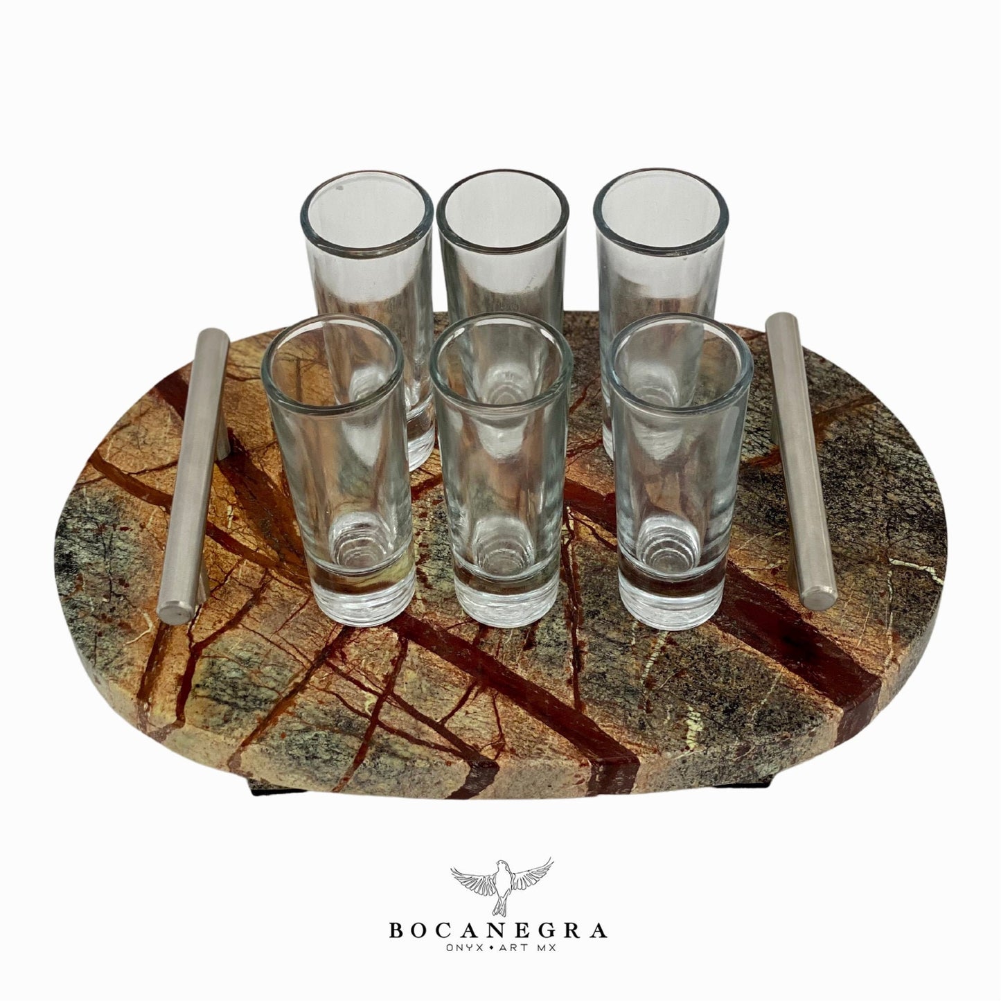 Tequila Glass Shots with Cooper Marble tray (6 shots set)