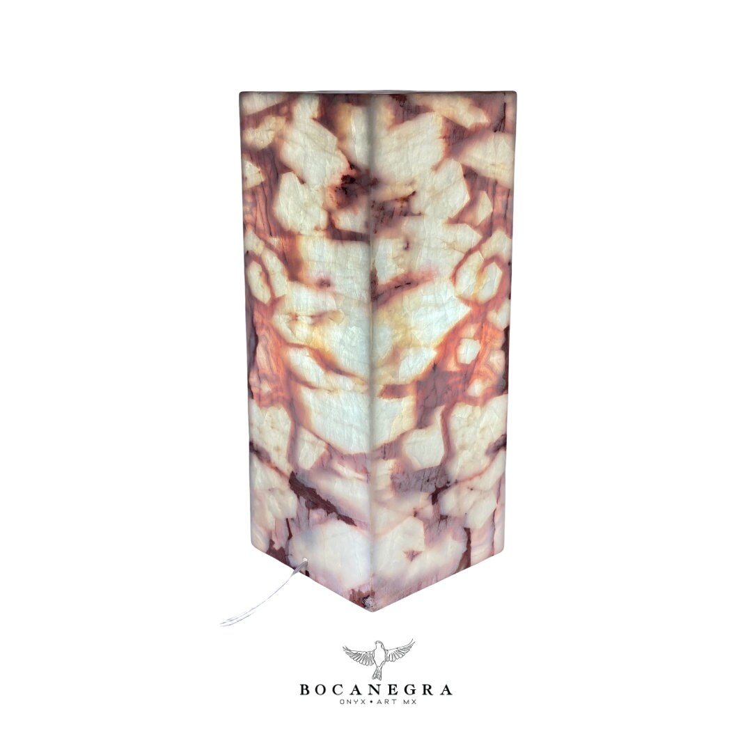 Pink and Green Onyx Stone Lamp - Table Lamp - Home Decor